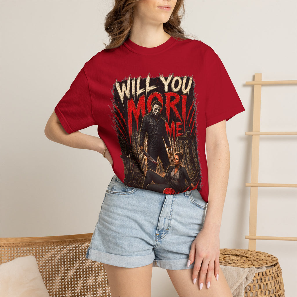 Will You Morn Me Horror Scene T-shirt | Slasher Skull Graphic Tee