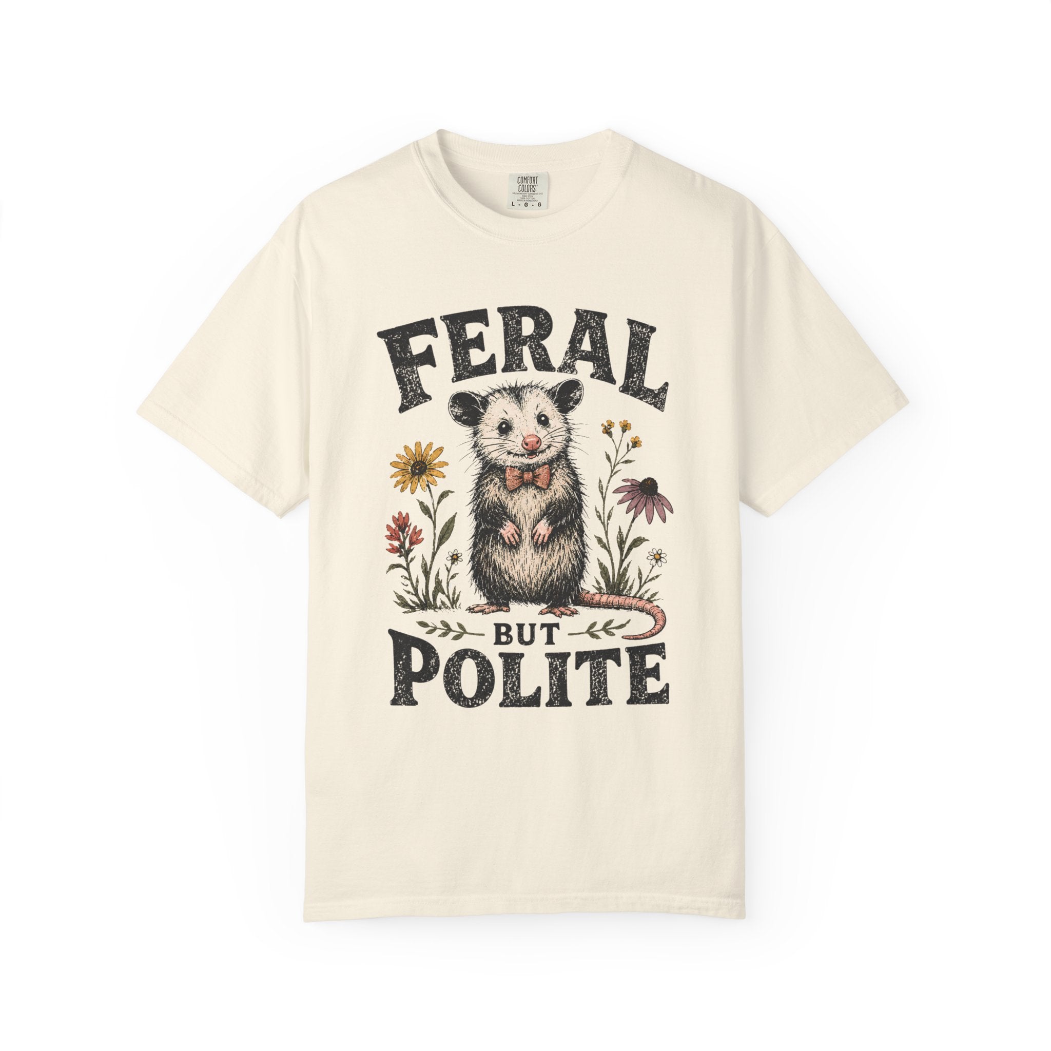 Feral But Polite Possum Shirt, Funny Opossum Graphic Tee, Cute Weird Animal Shirt, Cottagecore Wildlife T-Shirt, Introvert Humor Tee
