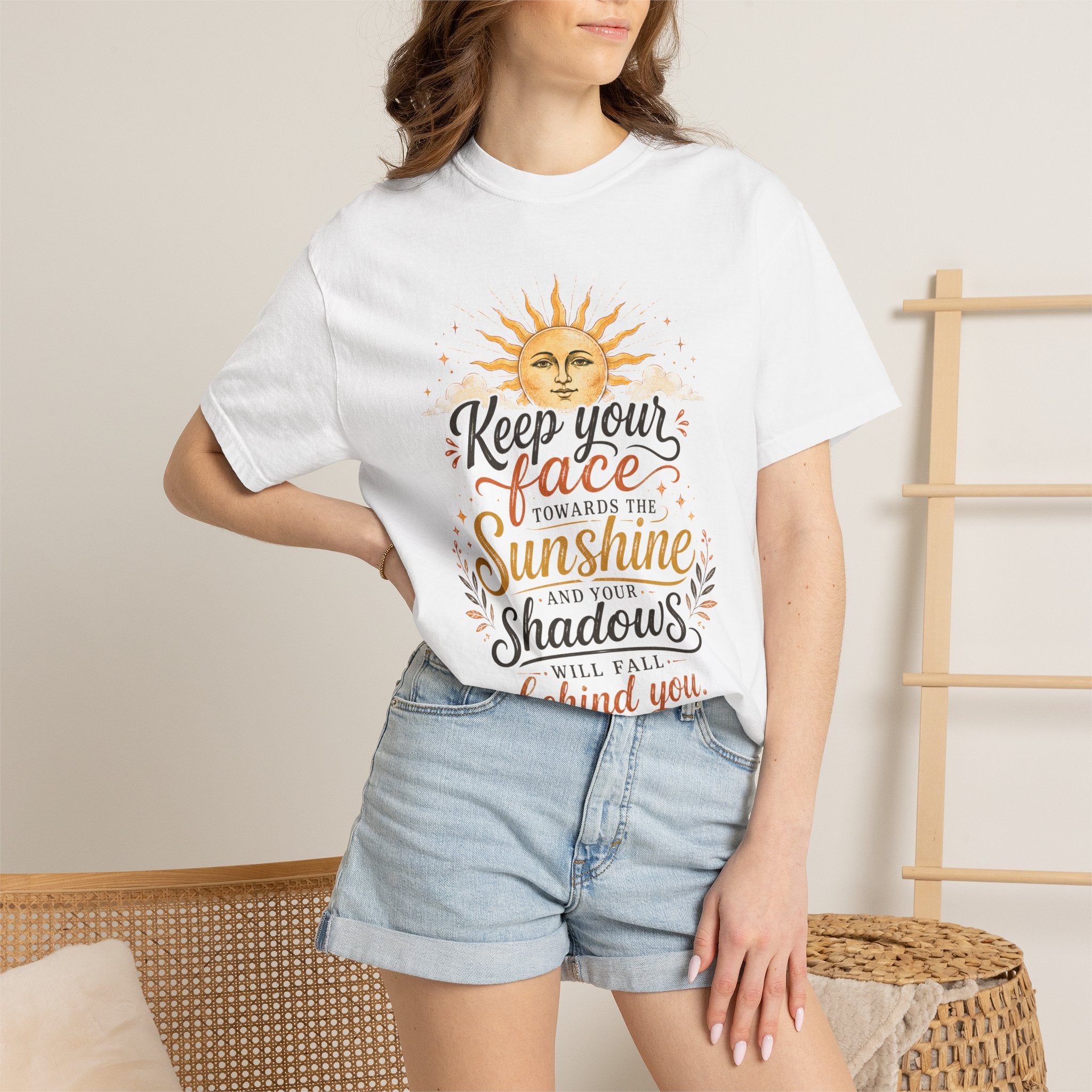 Keep Your Face Towards the Sunshine Shirt, Inspirational Quote Tee, Positive Affirmation Shirt, Sunshine Graphic Tee