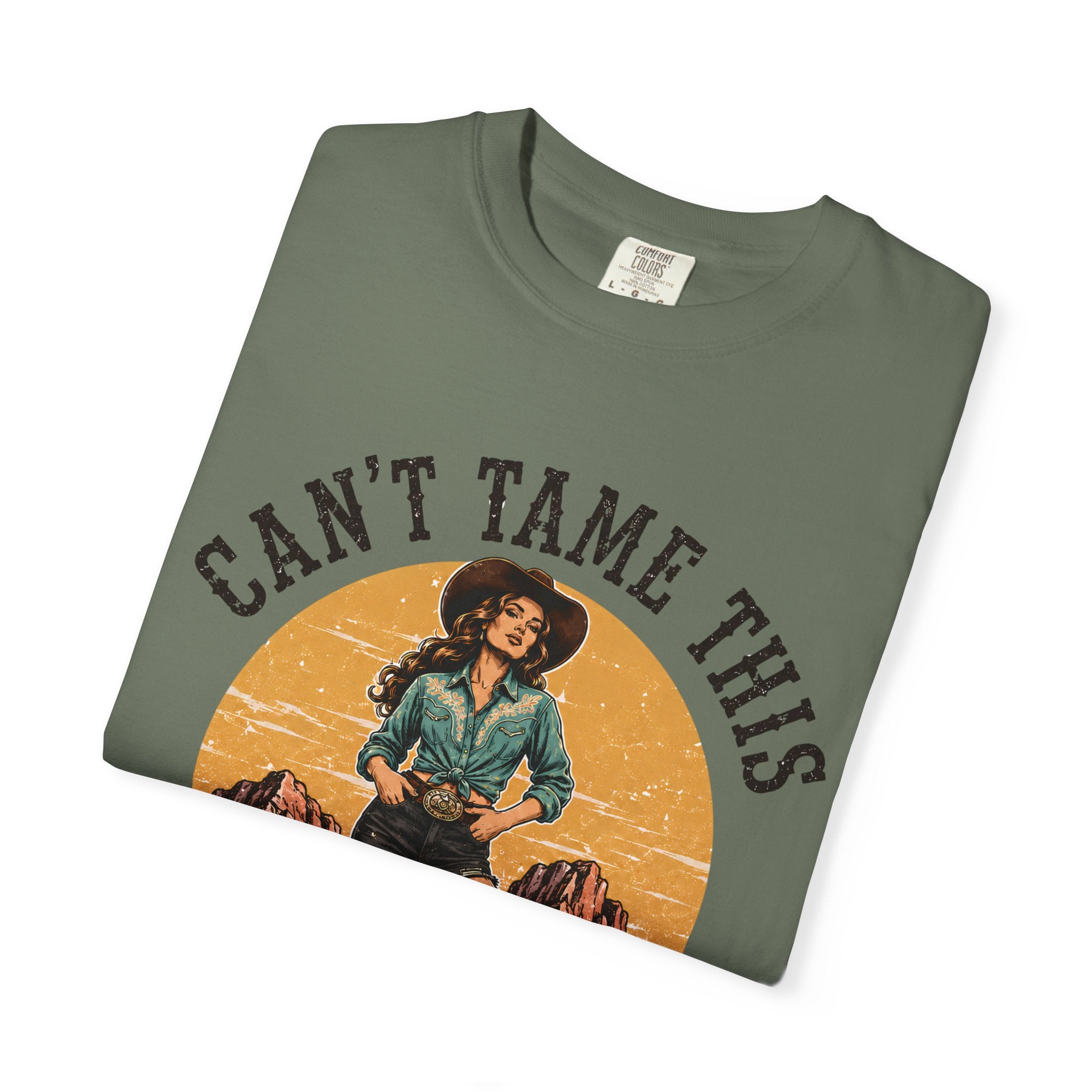 Cant Tame This Shirt, Western Cowgirl Tee, Desert Cowboy Boot Shirt, Retro Western Graphic Tee, Rodeo Cowgirl Shirt, Country Girl TShirt