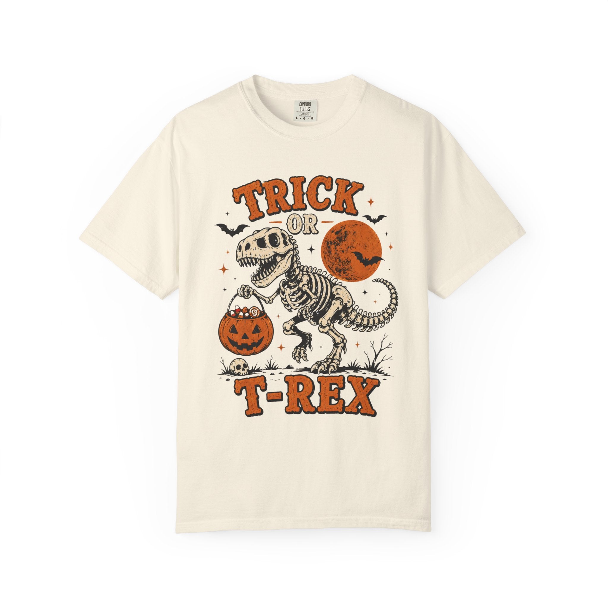 Trick Or T-Rex Shirt, Halloween Dinosaur Shirt, Spooky T Rex Tee, Cute Skeleton Dino Shirt, Pumpkin Trick Or Treat Shirt