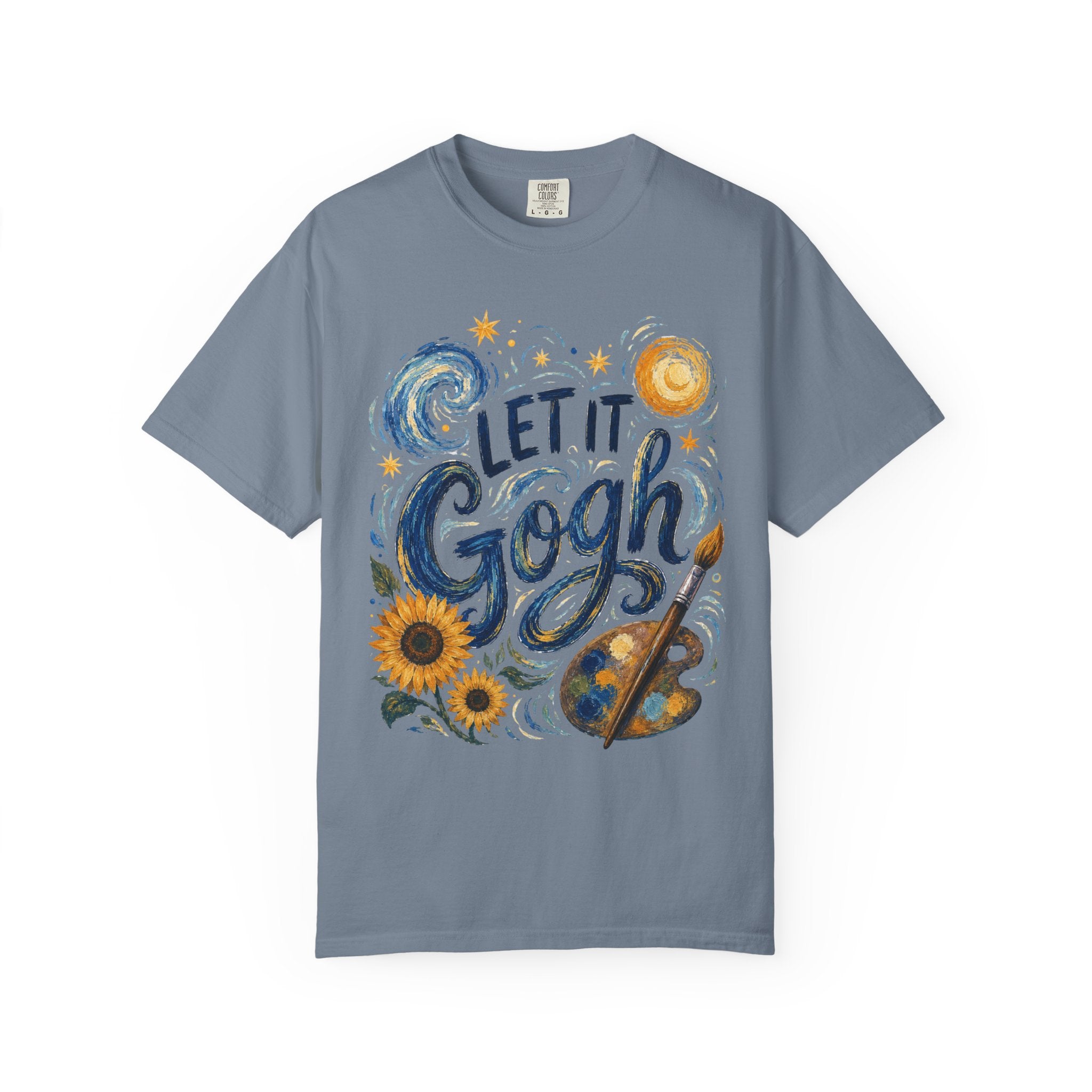 Let It Gogh Shirt, Van Gogh Inspired Art Teacher Tee, Funny Artist Shirt, Sunflower Starry Night Style Graphic Tee, Painter Gift Shirt