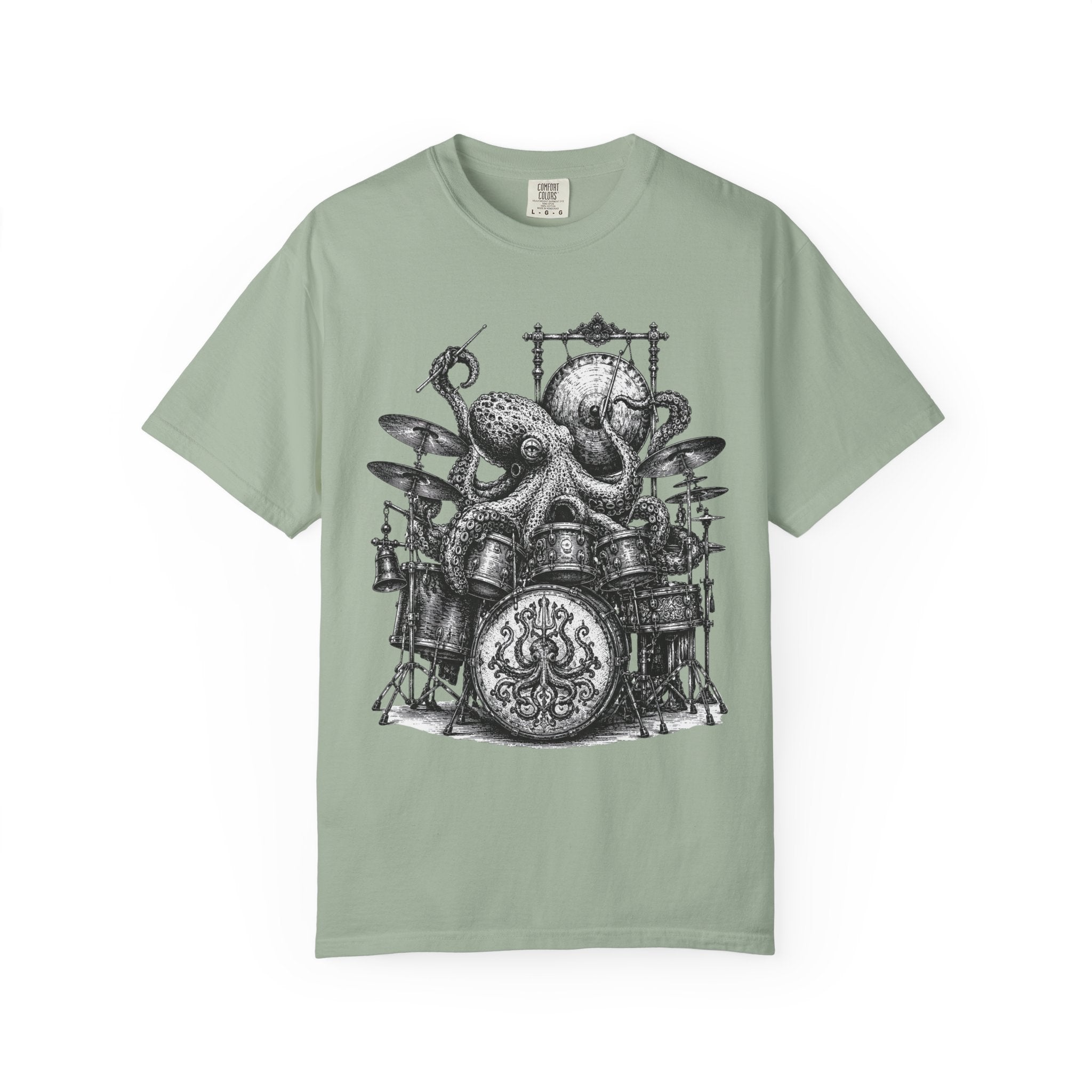 Octopus Drummer Shirt, Vintage Sea Creature T-Shirt, Musician Gift, Drum Set Graphic Tee, Nautical Rock Shirt, Ocean Lover Gift