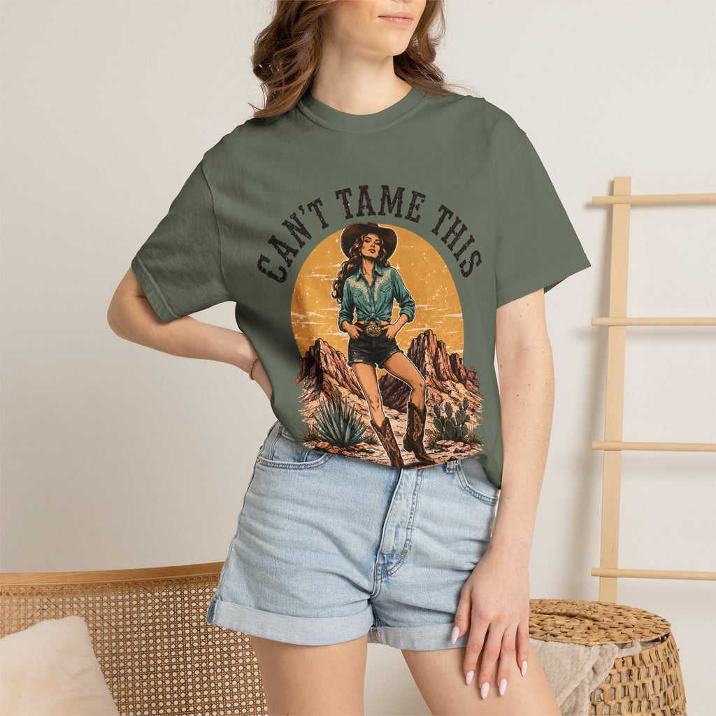Cant Tame This Shirt, Western Cowgirl Tee, Desert Cowboy Boot Shirt, Retro Western Graphic Tee, Rodeo Cowgirl Shirt, Country Girl TShirt