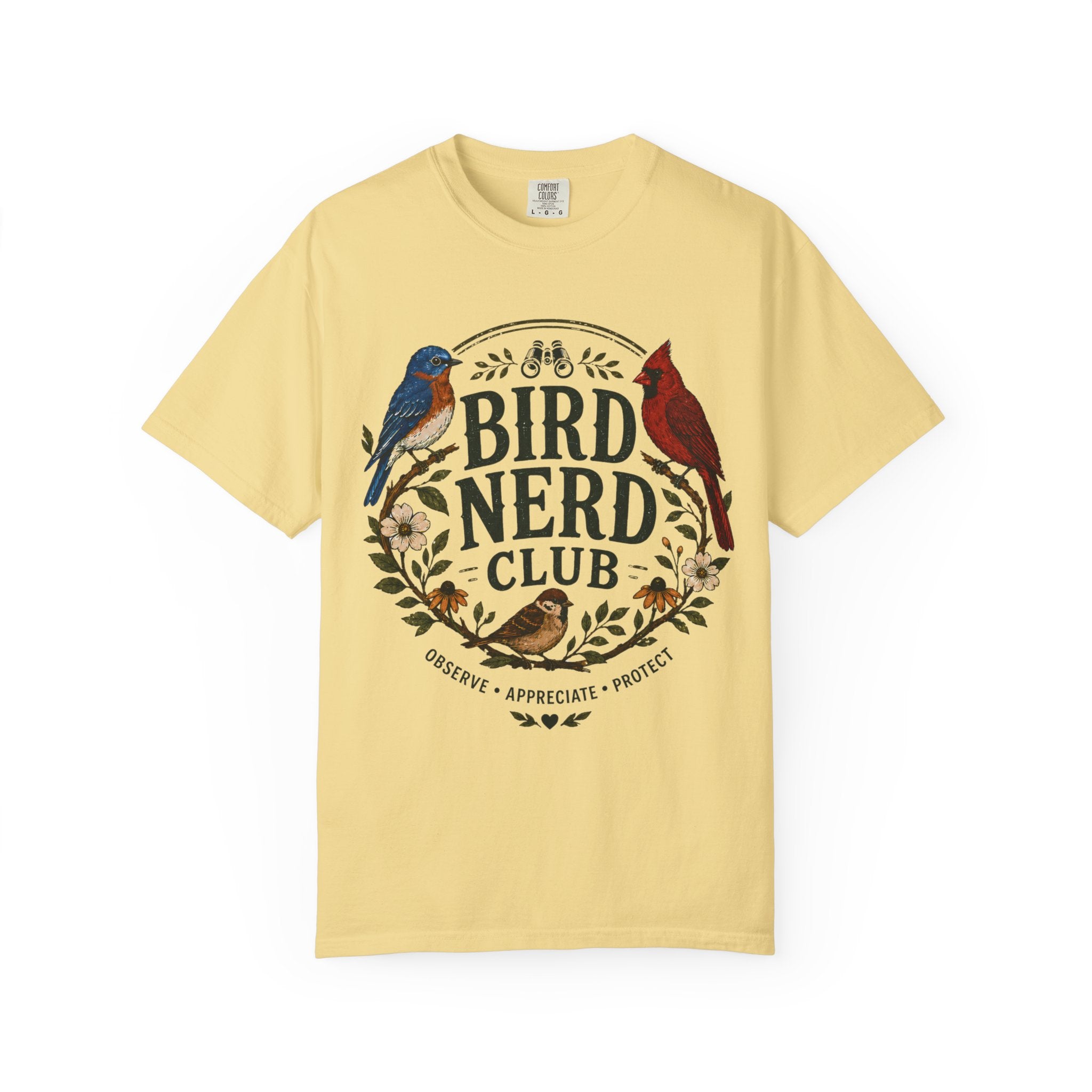 Bird Nerd Club Shirt, Birdwatching Shirt, Nature Lover Tee, Backyard Birder Gift, Cute Bird Lover Shirt, Botanical Bird Graphic Tee