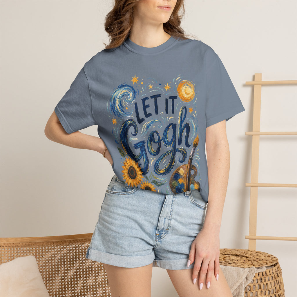 Let It Gogh Shirt, Van Gogh Inspired Art Teacher Tee, Funny Artist Shirt, Sunflower Starry Night Style Graphic Tee, Painter Gift Shirt