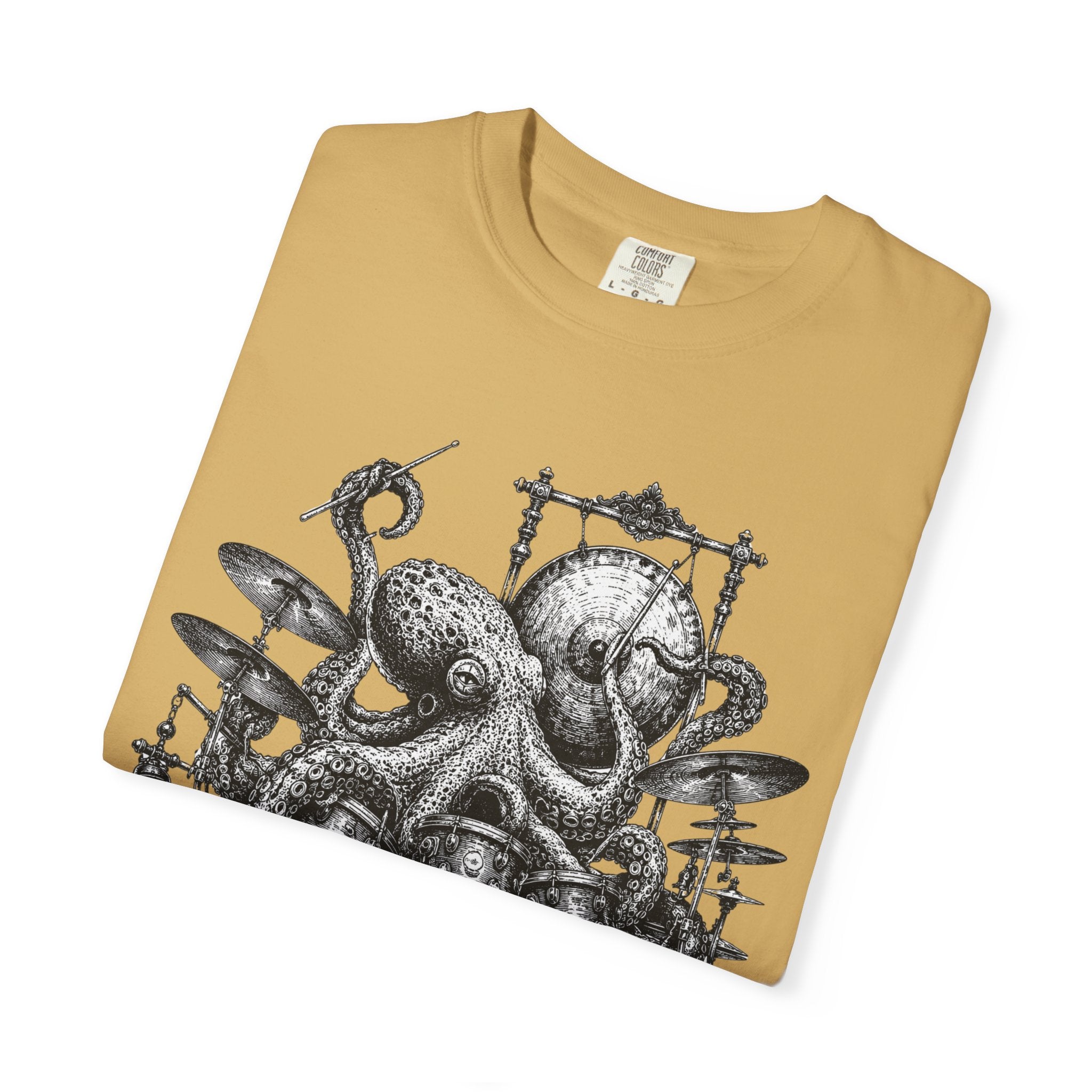 Octopus Drummer Shirt, Vintage Sea Creature T-Shirt, Musician Gift, Drum Set Graphic Tee, Nautical Rock Shirt, Ocean Lover Gift