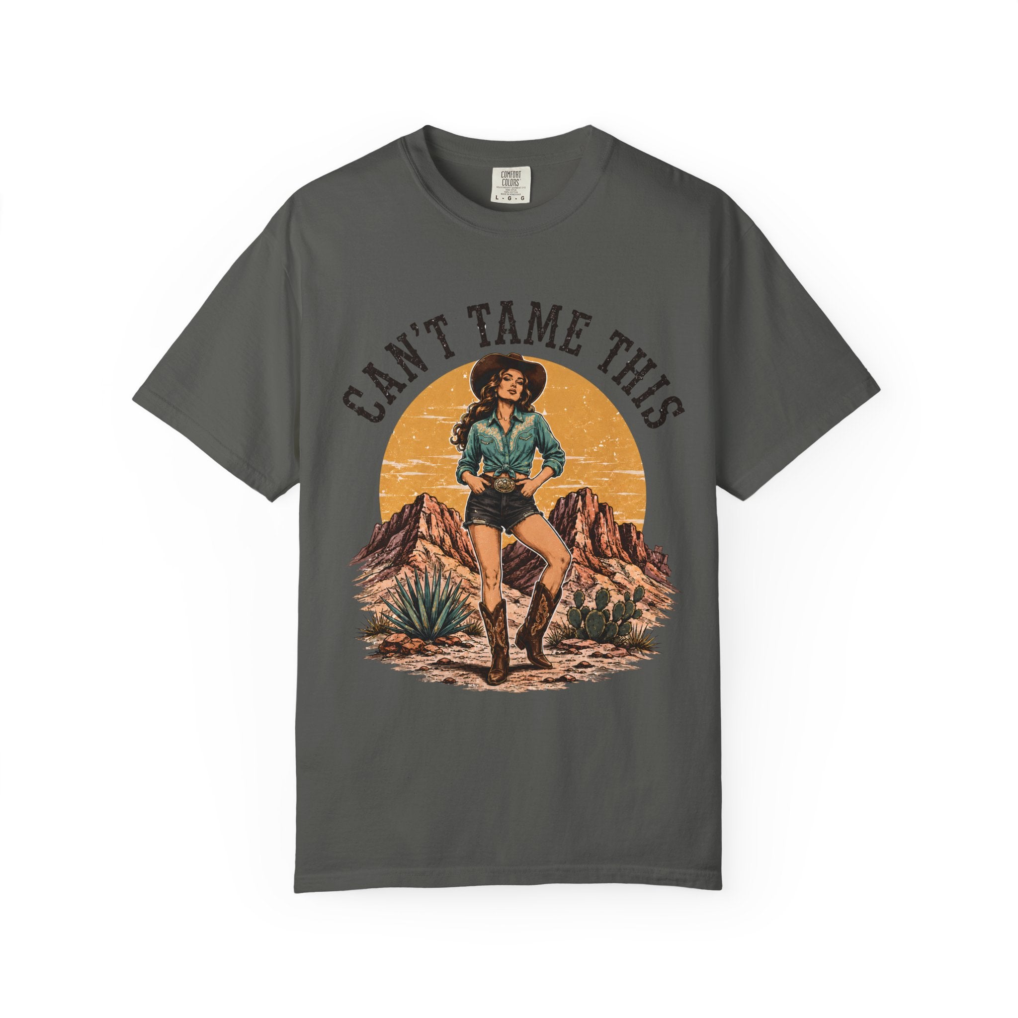 Cant Tame This Shirt, Western Cowgirl Tee, Desert Cowboy Boot Shirt, Retro Western Graphic Tee, Rodeo Cowgirl Shirt, Country Girl TShirt