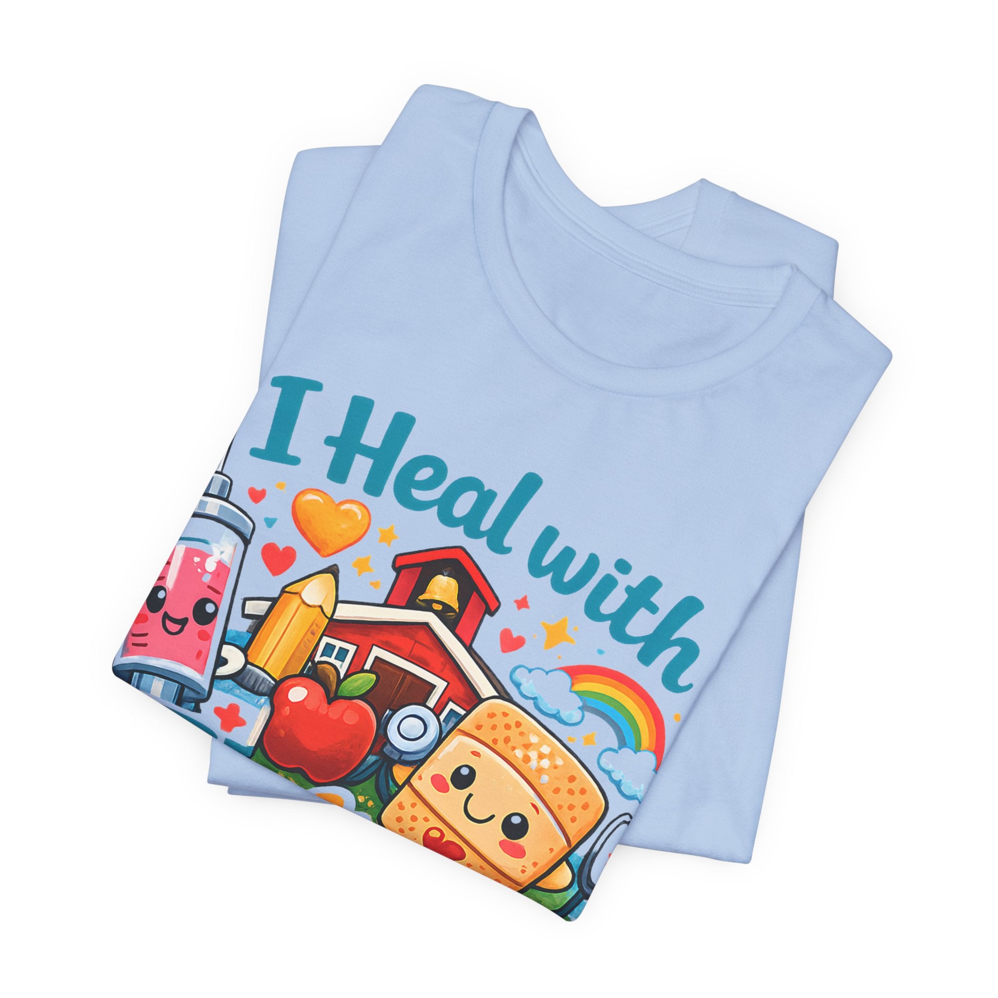 School Nurse Shirt, I Heal With Feelings and Band-Aids Tee, Cute Nurse Teacher Shirt, Elementary School Nurse Gift, Back to School Nurse Tee