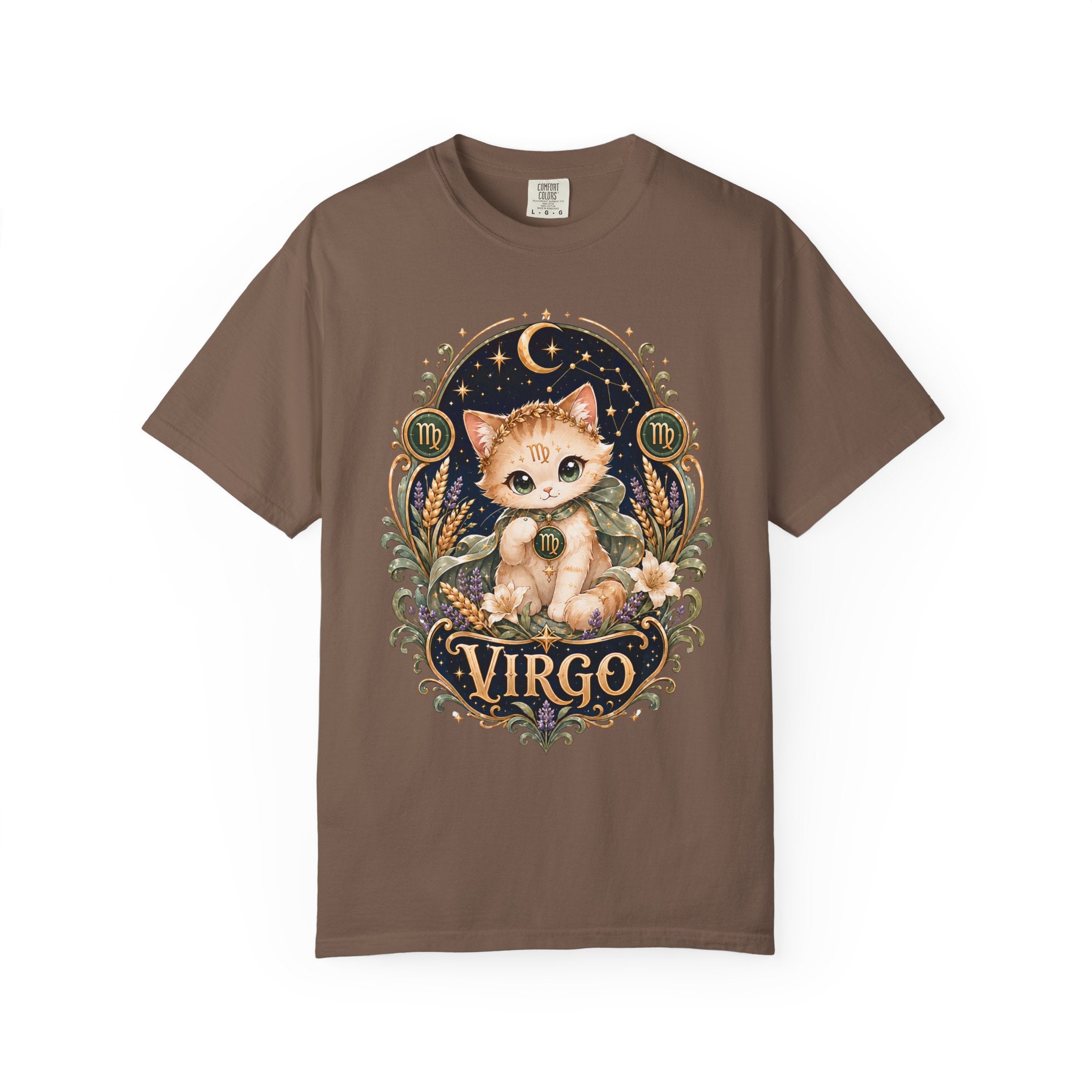 Virgo Cat Illustration T-shirt | Zodiac Kitty Astrology Tee