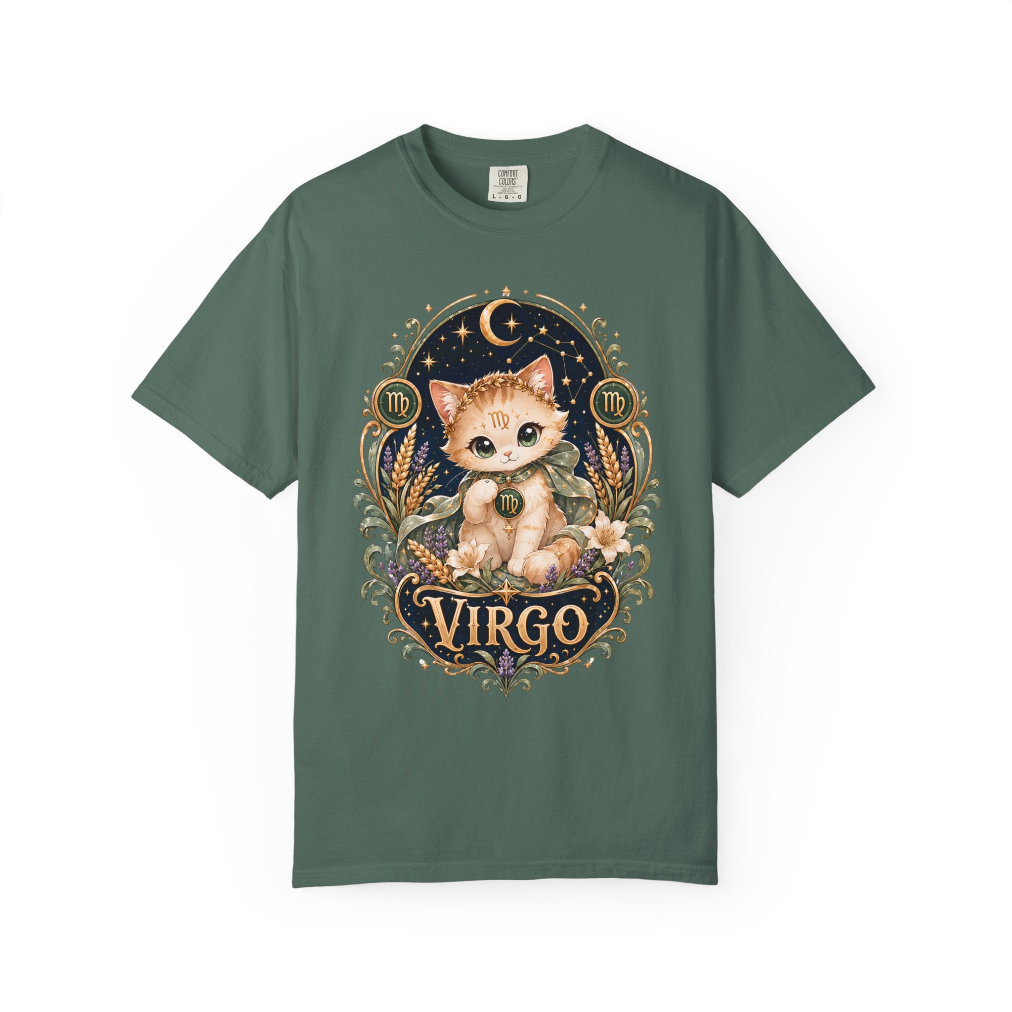 Virgo Cat Illustration T-shirt | Zodiac Kitty Astrology Tee