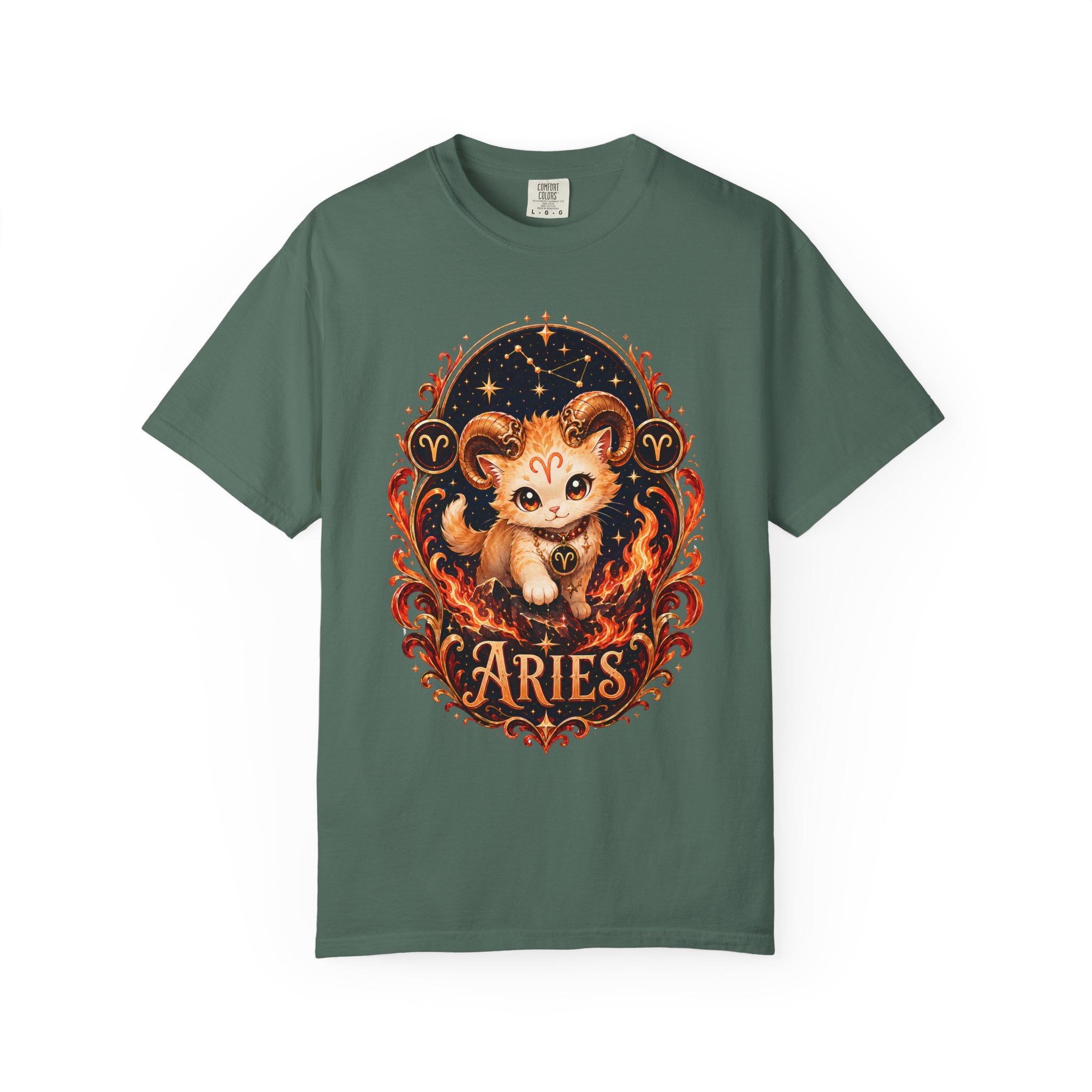 Cute Aries Ram Zodiac Illustration T-Shirt | Astrology, Fire Sign