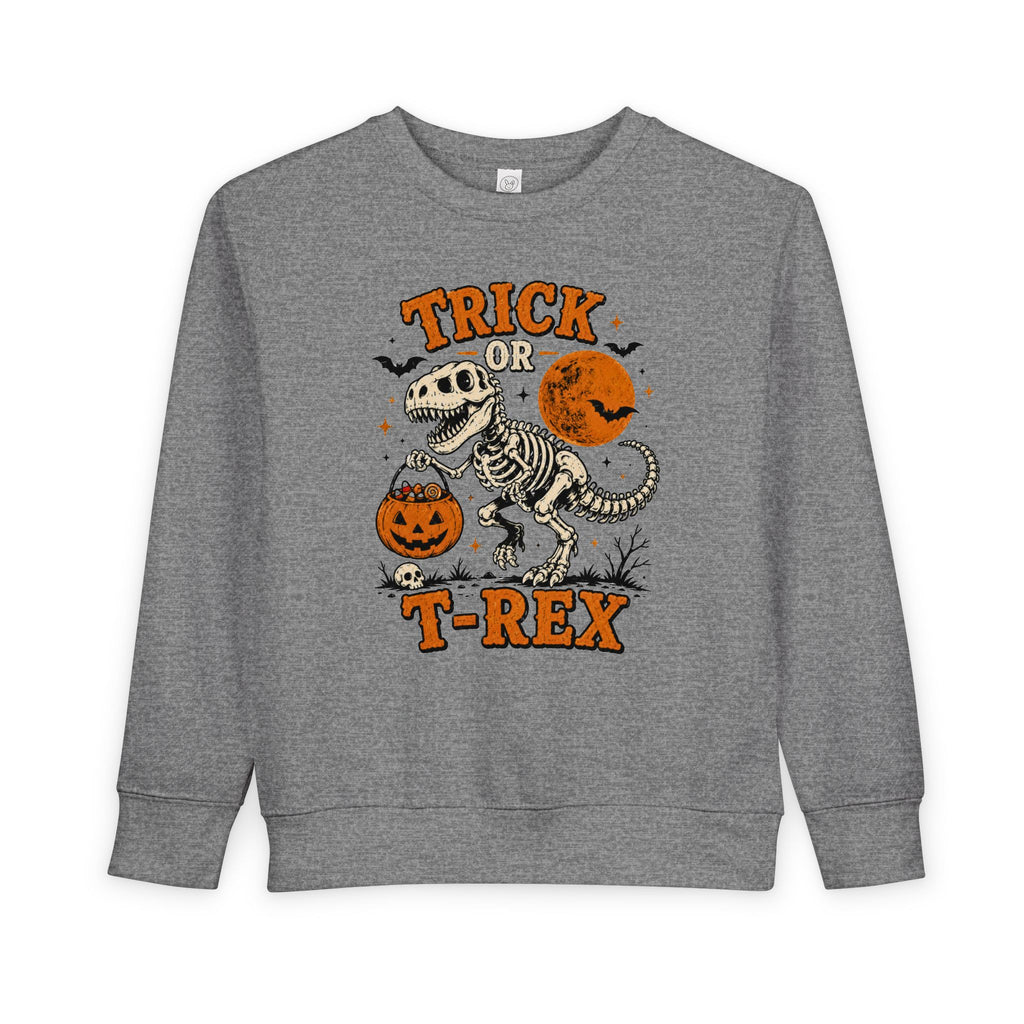 Trick Or TRex Toddler Sweatshirt, Halloween Dinosaur Sweatshirt, Cute Skeleton T Rex Sweatshirt, Kids Halloween Sweatshirt