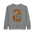 Trick Or TRex Toddler Sweatshirt, Halloween Dinosaur Sweatshirt, Cute Skeleton T Rex Sweatshirt, Kids Halloween Sweatshirt