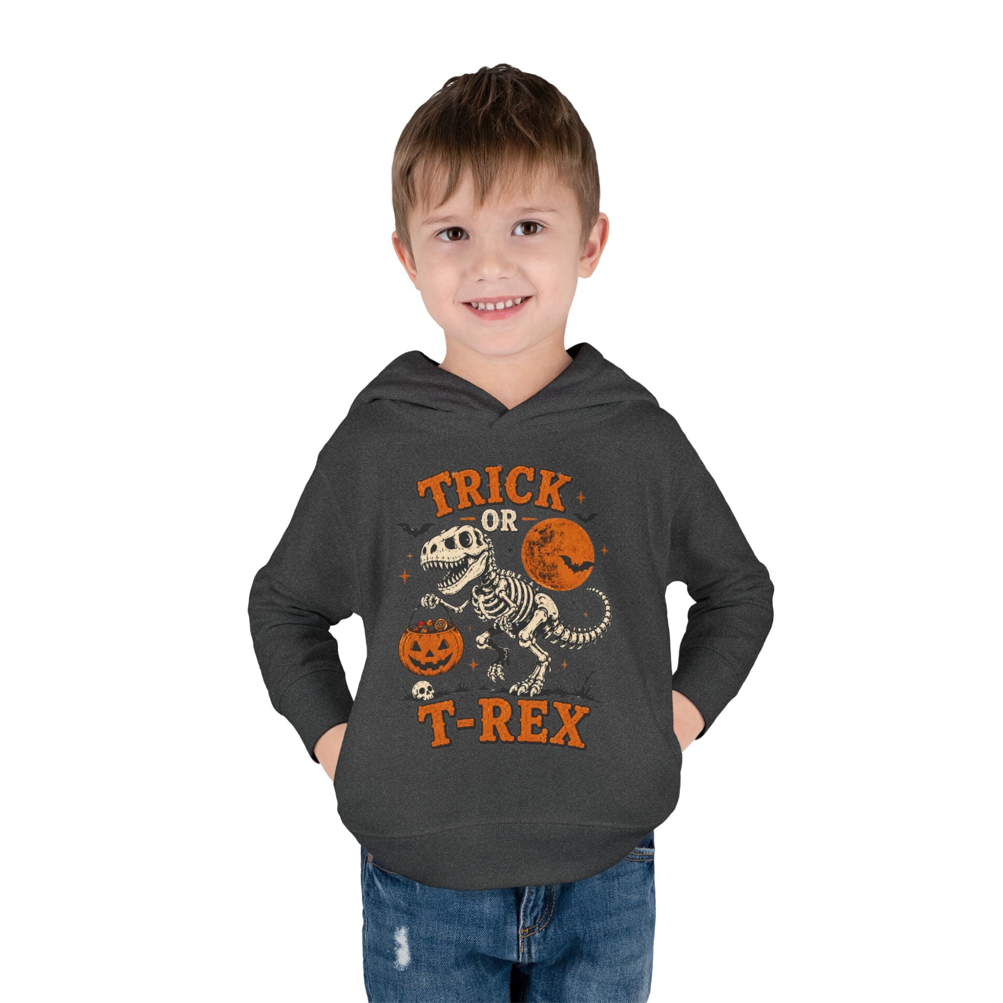 Trick Or T-Rex Toddler Hoodie, Halloween Dinosaur Hoodie, Cute Skeleton T Rex Sweatshirt, Kids Halloween Hoodie, Toddler Fall Outfit