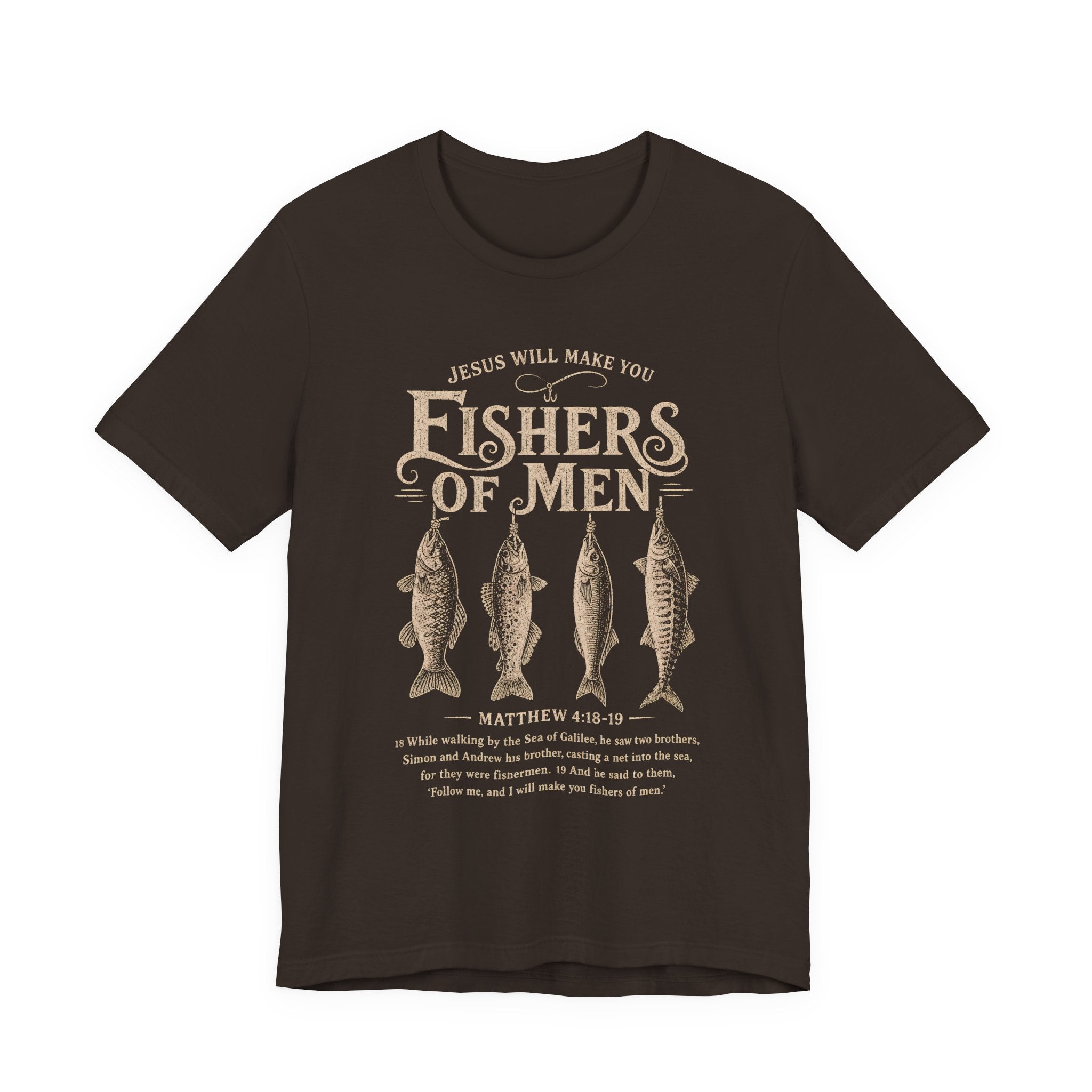 Fishers of Men Matthew 4:19 T-Shirt | Christian Scripture Tee