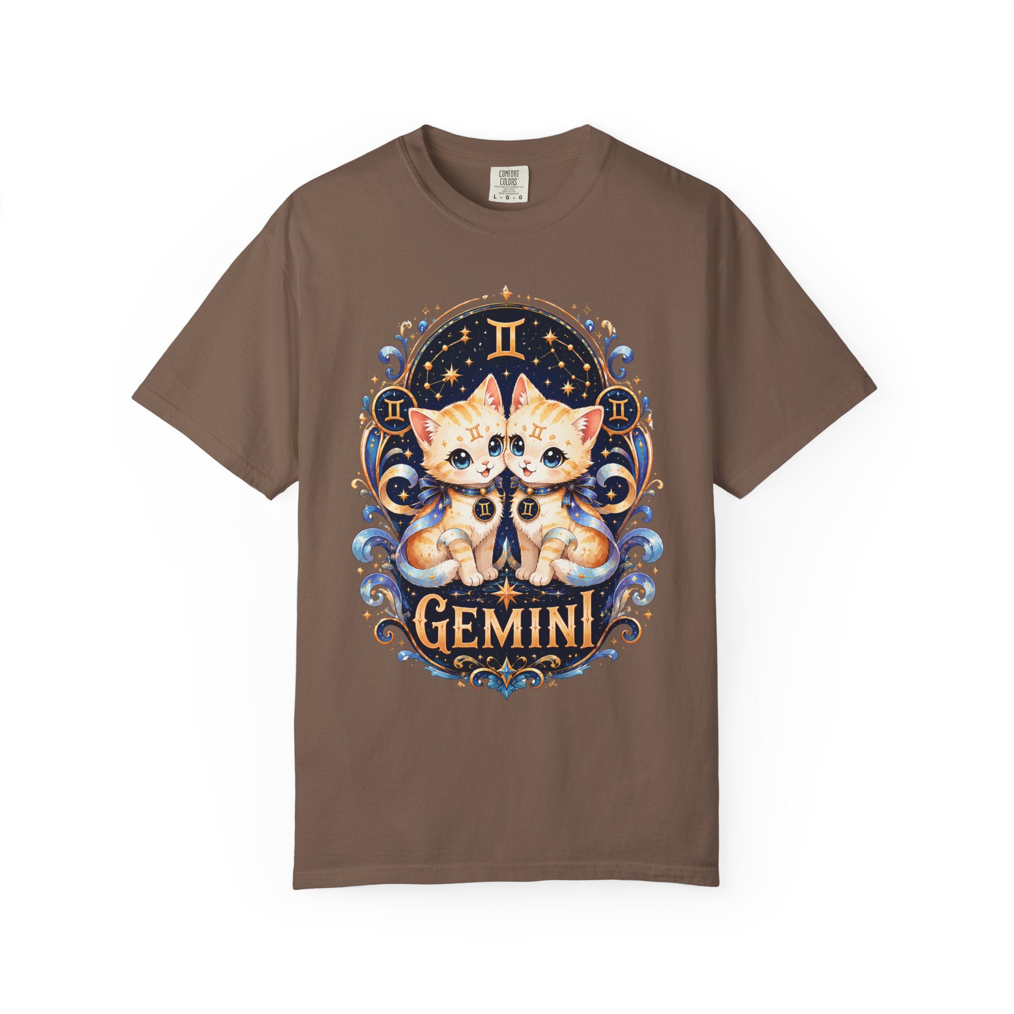 Gemini Twin Cats T-shirt | Zodiac Astrology Cat Design