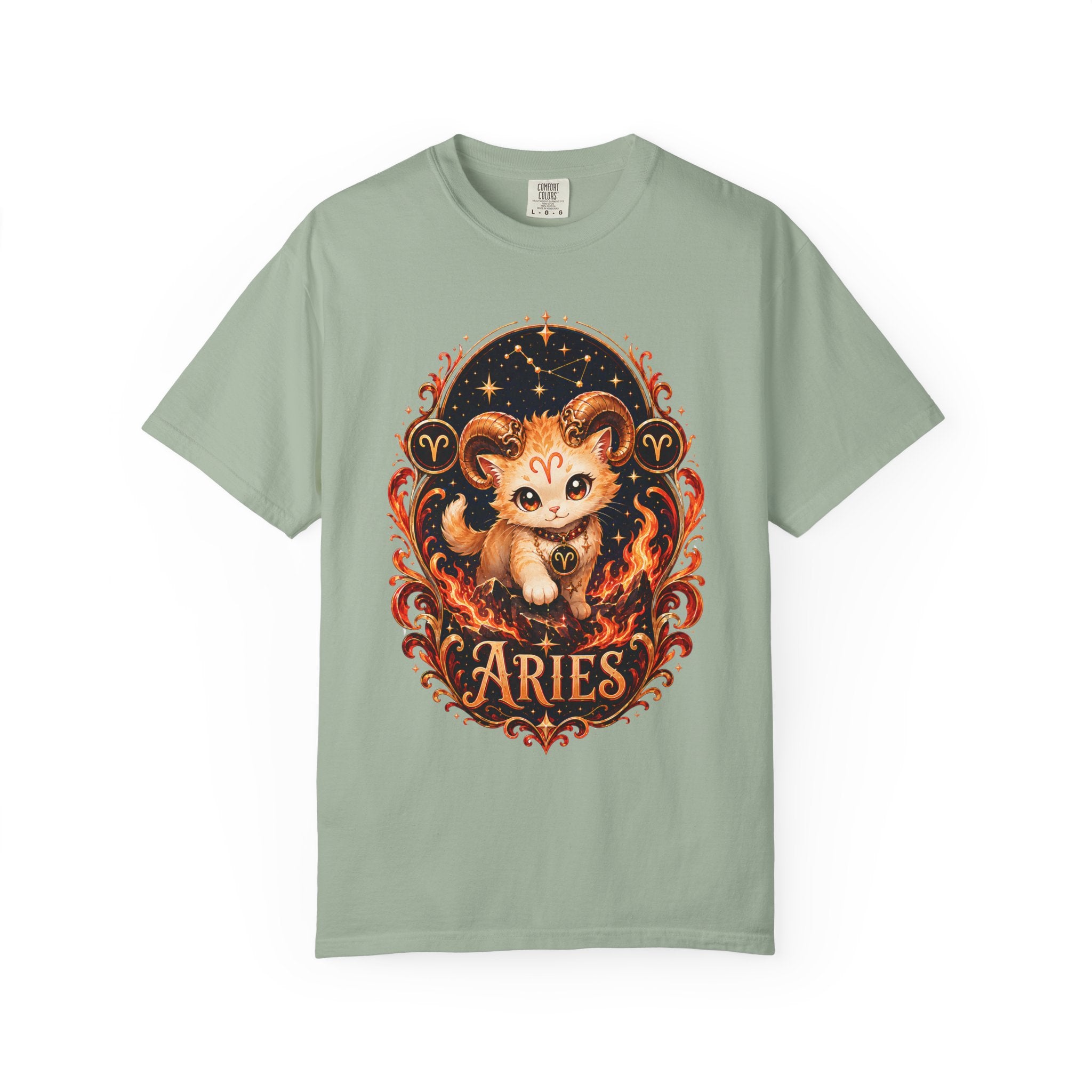 Cute Aries Ram Zodiac Illustration T-Shirt | Astrology, Fire Sign