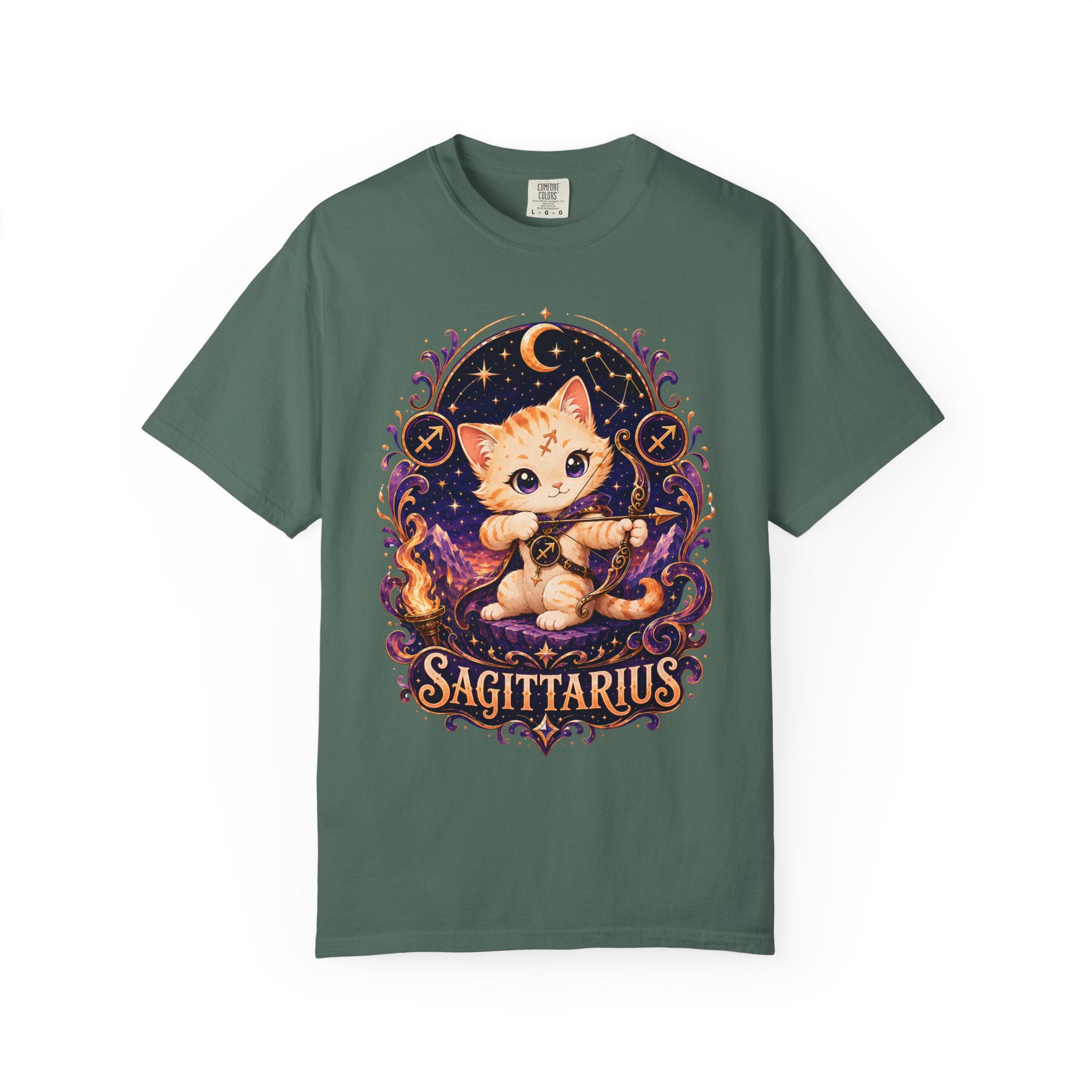 Sagittarius Zodiac Cat T-shirt | Astrological Cat Constellation Tee, Sagittarius TShirt