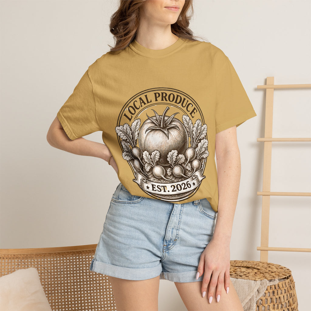 Vintage Local Produce Shirt, Farmers Market Tomato Tee, Heirloom Tomato Radish Graphic Tee, Gerden Lover GIft, Est. 2026 Market Tee
