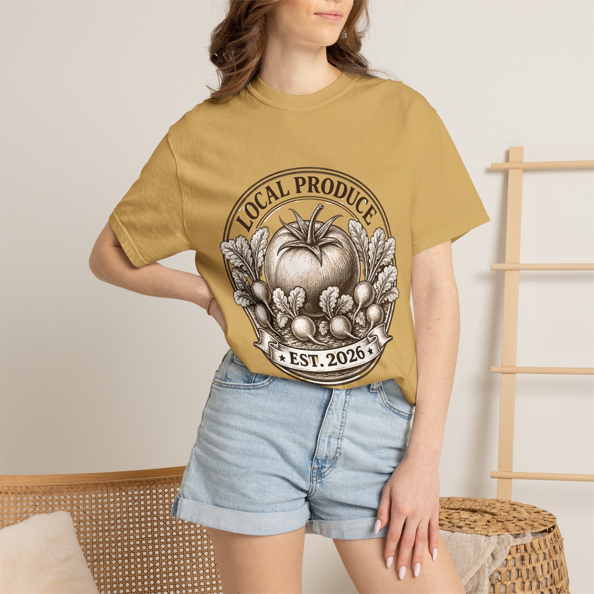 Vintage Local Produce Shirt, Farmers Market Tomato Tee, Heirloom Tomato Radish Graphic Tee, Gerden Lover GIft, Est. 2026 Market Tee