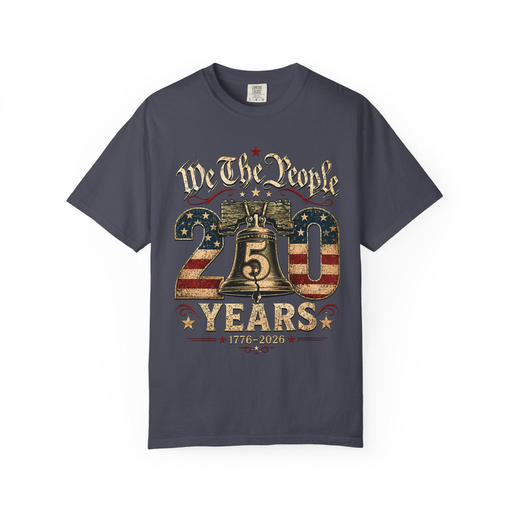 We The People 250 Years T-Shirt | Liberty Bell American Flag 1776-2026