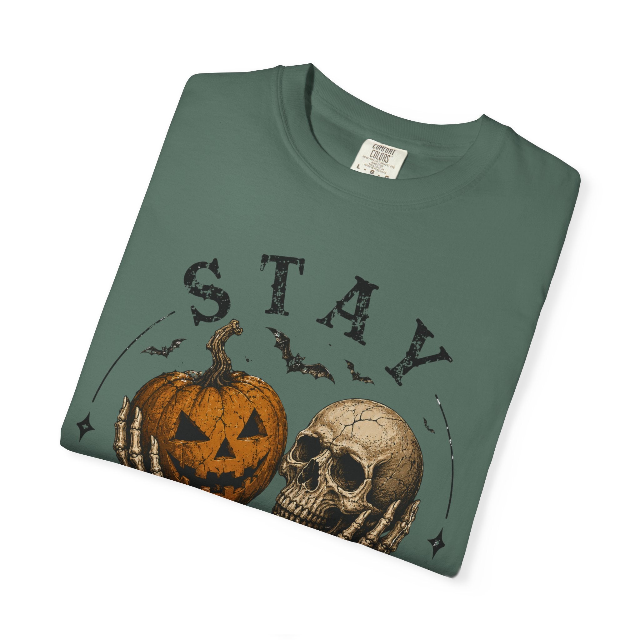 Stay Creepy Shirt, Halloween Pumpkin Skull Tee, Vintage Spooky Graphic Shirt, Jack O Lantern Skeleton Hands Tee, Cute Creepy Halloween Gift
