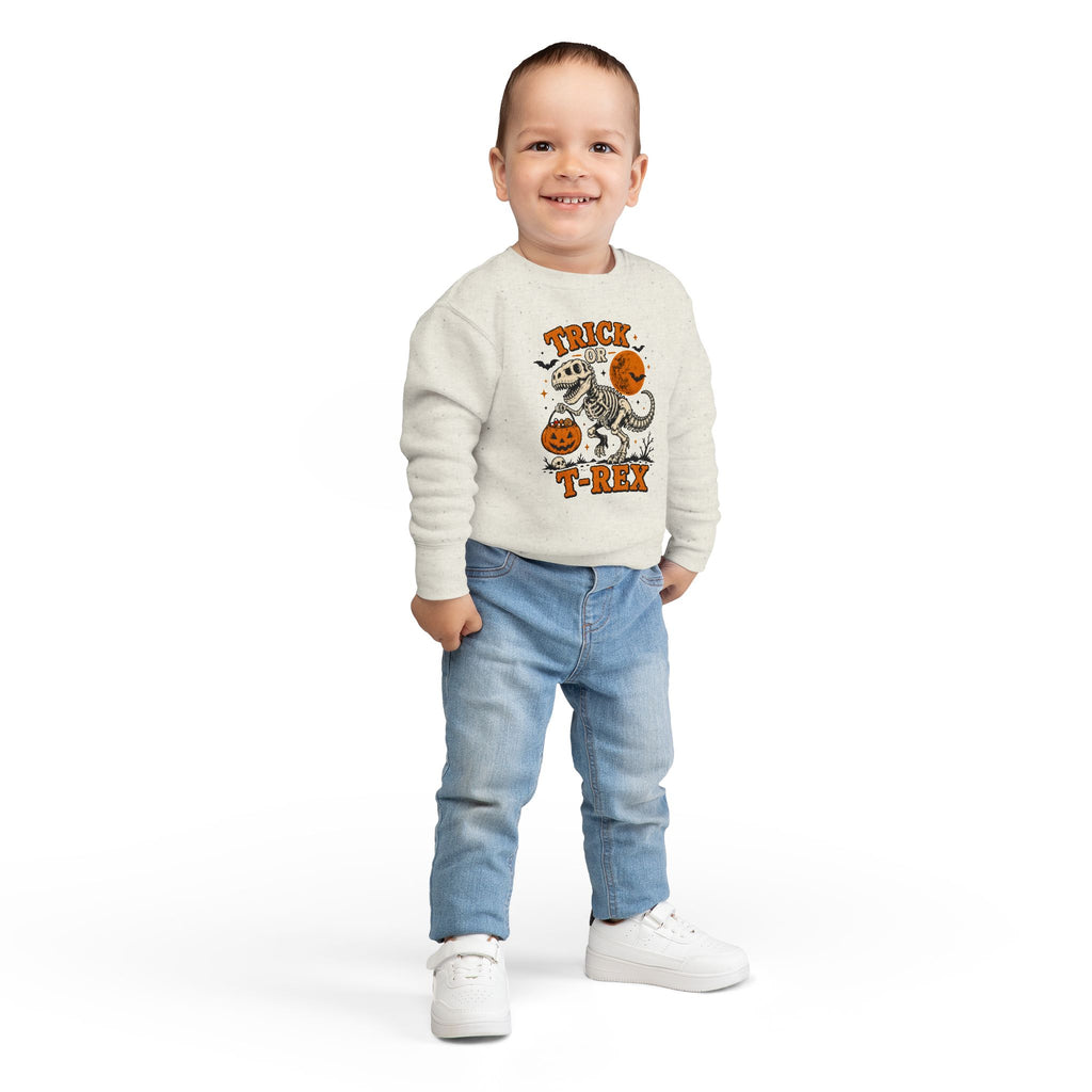 Trick Or TRex Toddler Sweatshirt, Halloween Dinosaur Sweatshirt, Cute Skeleton T Rex Sweatshirt, Kids Halloween Sweatshirt