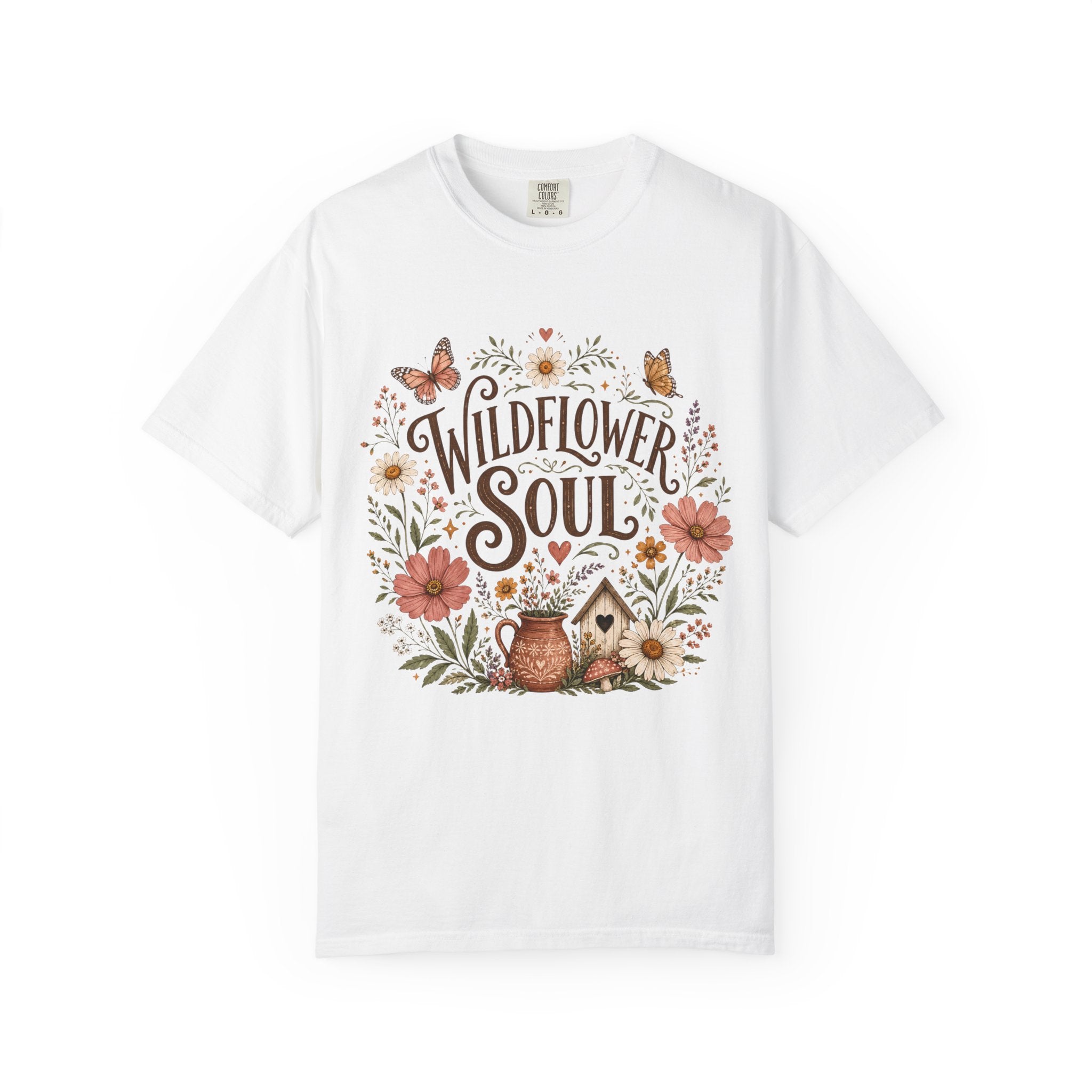 Wildflower Soul Shirt, Boho Floral T-Shirt, Cottagecore Wildflower Tee, Bohemian Nature Shirt, Botanical Graphic Tee, Comfort Colors Shirt