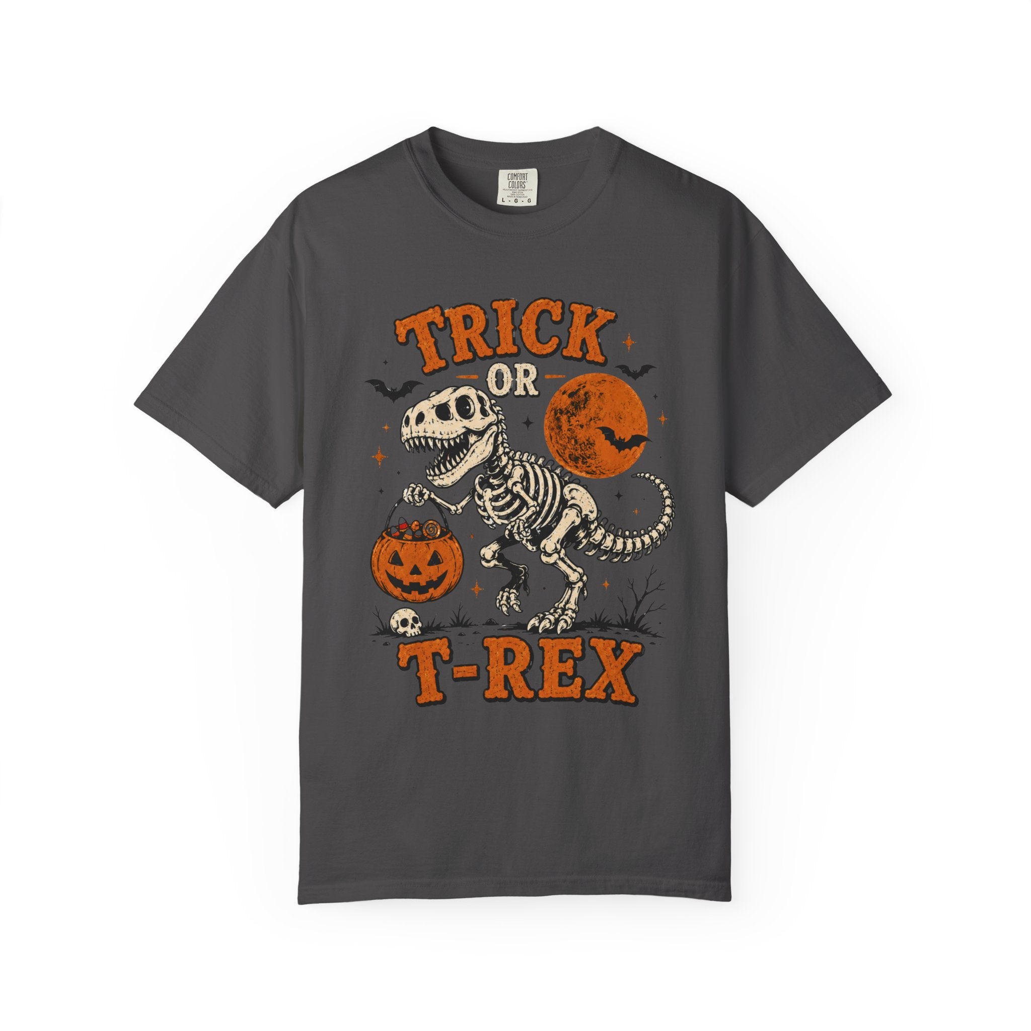 Trick Or T-Rex Shirt, Halloween Dinosaur Shirt, Spooky T Rex Tee, Cute Skeleton Dino Shirt, Pumpkin Trick Or Treat Shirt