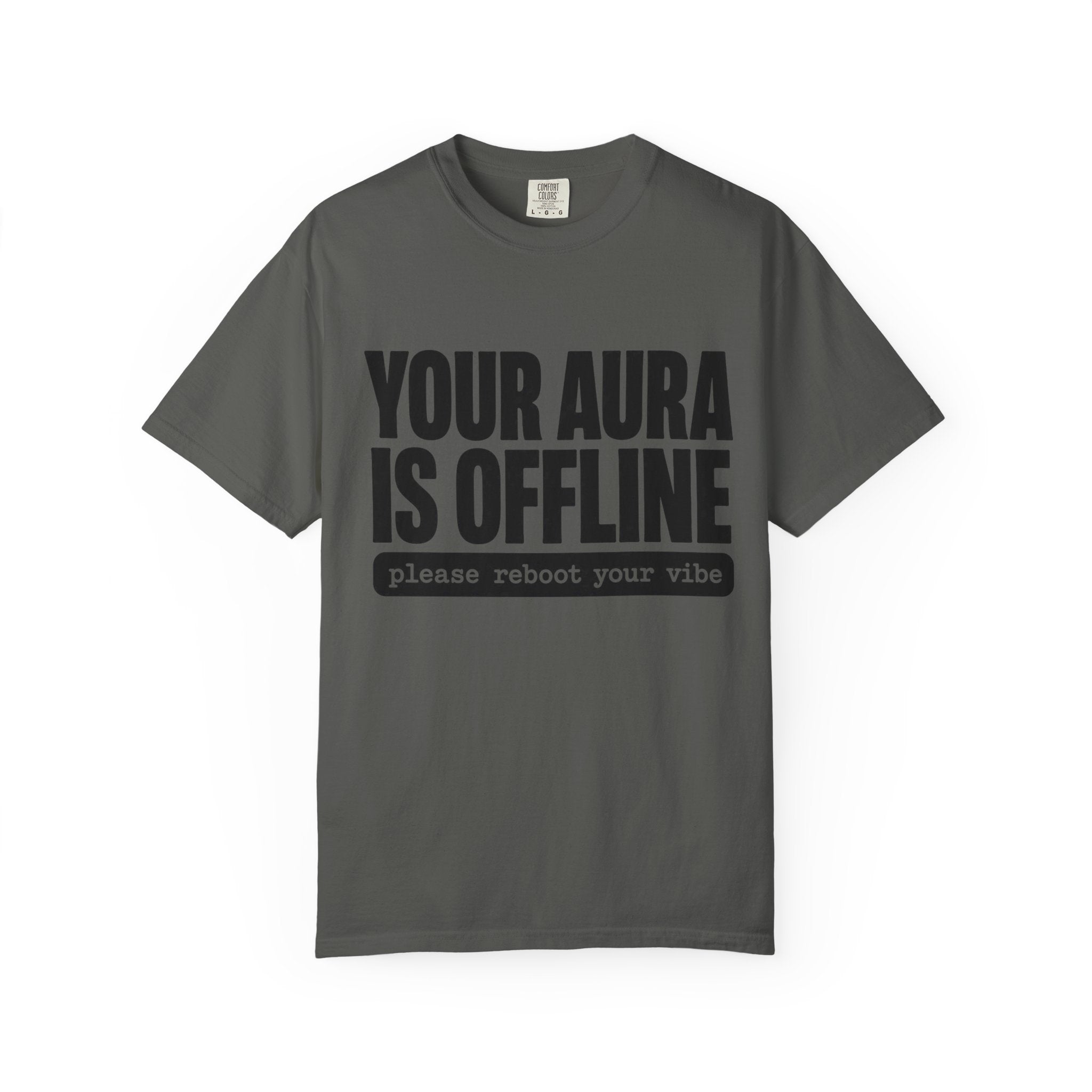 Your Aura Is Offline Shirt, Funny Mindfulness T-Shirt, Trendy Aura Points Tee, Mental Health Humor Shirt, Reboot Your Vibe Tee