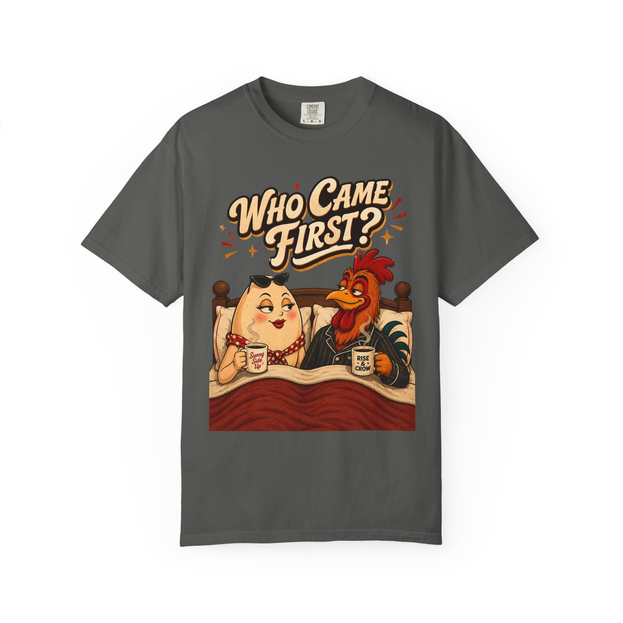 Funny Chicken Egg Shirt, Who Came First Tshirt, Rooster and Egg Graphic Tee, Farmhouse Humor Shirt, Breakfast Lover GIft