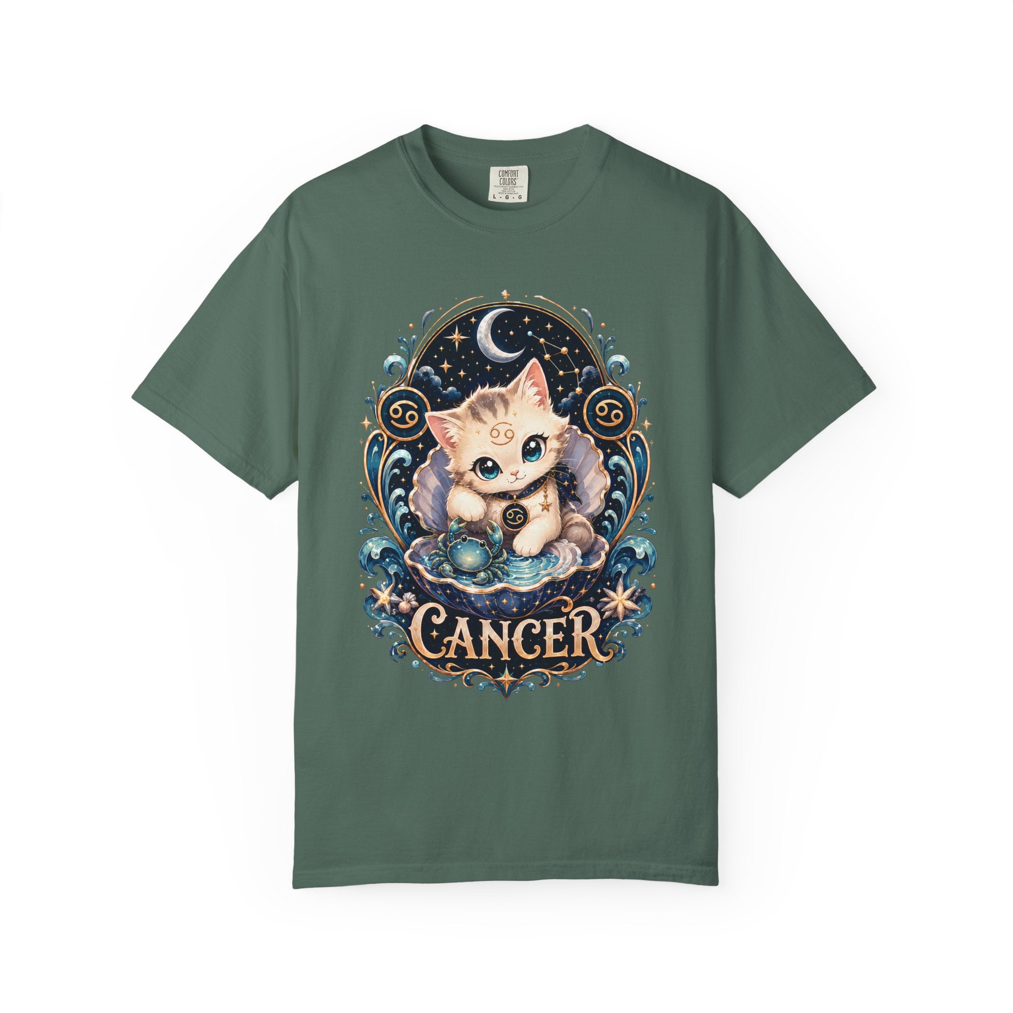 Cute Cancer Zodiac Cat T-Shirt | Astrology Cat Tee