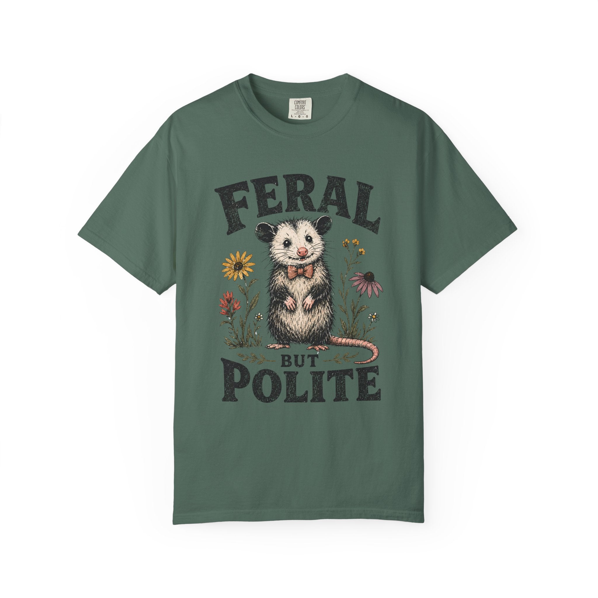 Feral But Polite Possum Shirt, Funny Opossum Graphic Tee, Cute Weird Animal Shirt, Cottagecore Wildlife T-Shirt, Introvert Humor Tee