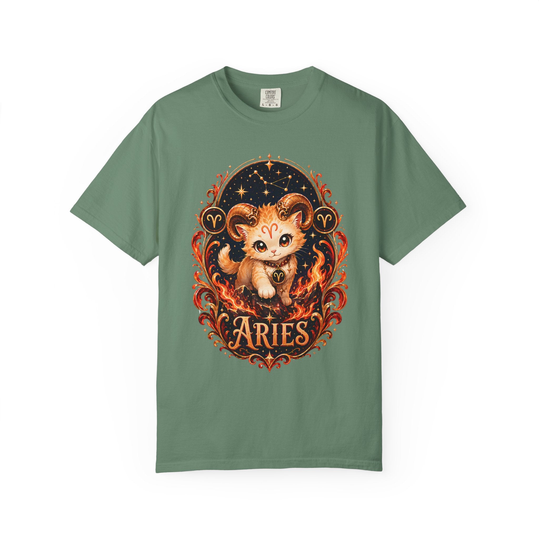 Cute Aries Ram Zodiac Illustration T-Shirt | Astrology, Fire Sign