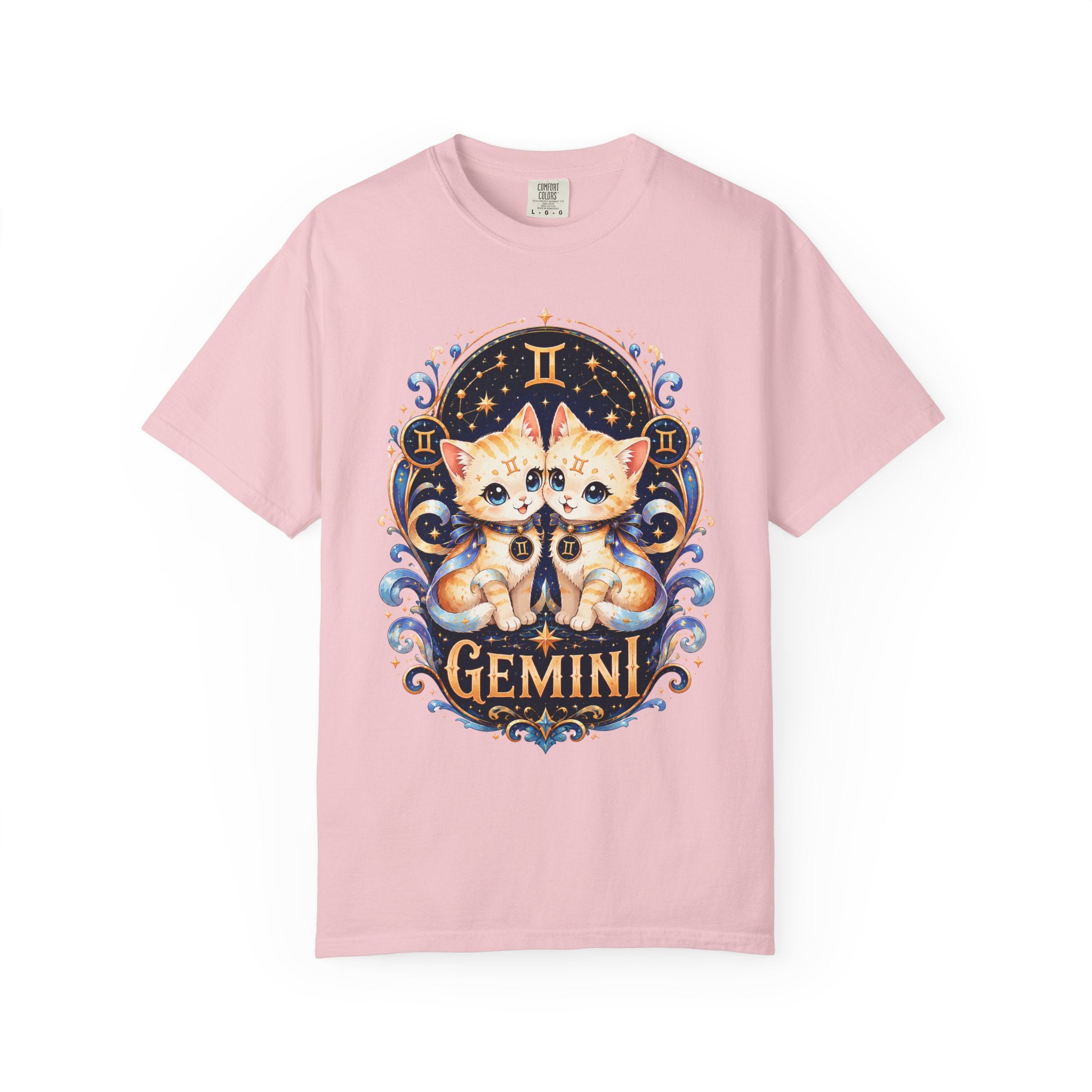 Gemini Twin Cats T-shirt | Zodiac Astrology Cat Design