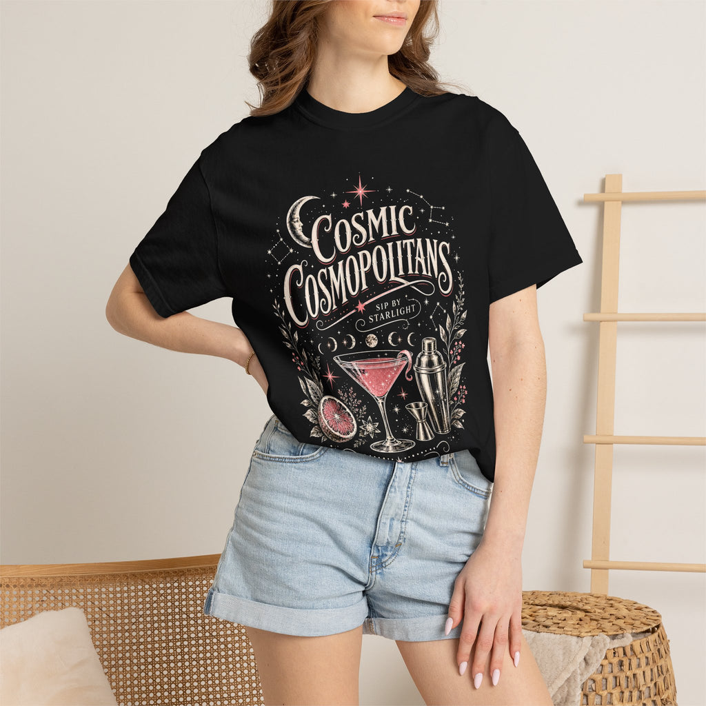 Cosmic Cosmopolitans Shirt, Celestial Cocktail Tee, Girls Night Out Shirt, Martini Lover Gift, Astrology Cocktail Shirt, Vintage Bar Tee