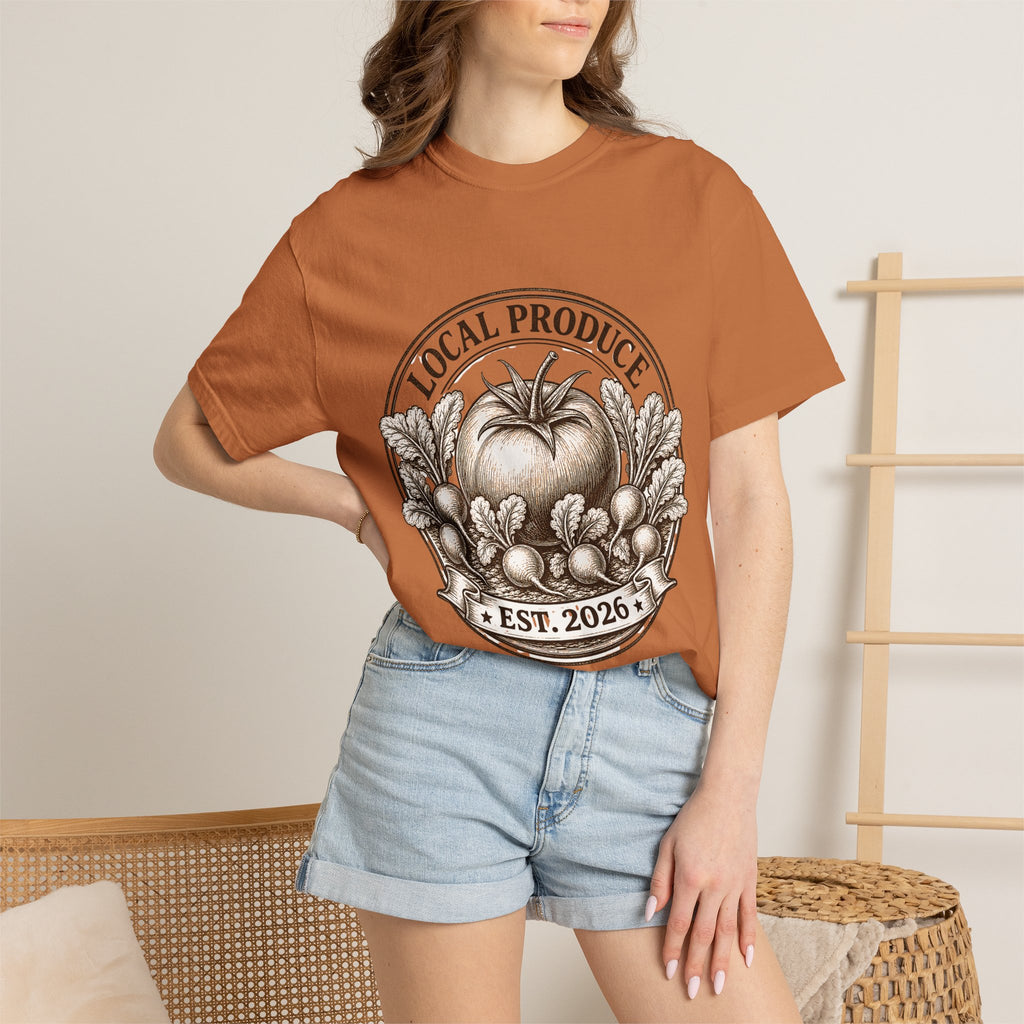 Vintage Local Produce Shirt, Farmers Market Tomato Tee, Heirloom Tomato Radish Graphic Tee, Gerden Lover GIft, Est. 2026 Market Tee