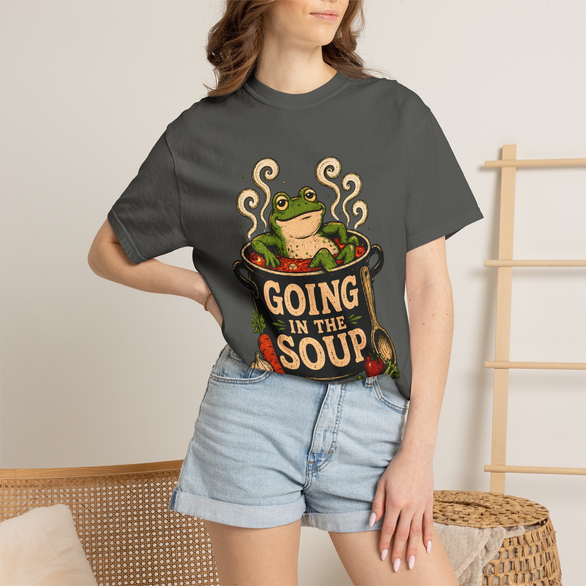Going In The Soup Frog Shirt, Funny Frog Meme Tee, Weird Animal Shirt, Comfort Colors Frog Shirt, Cottagecore Humor Tee, Soup Lover Gift
