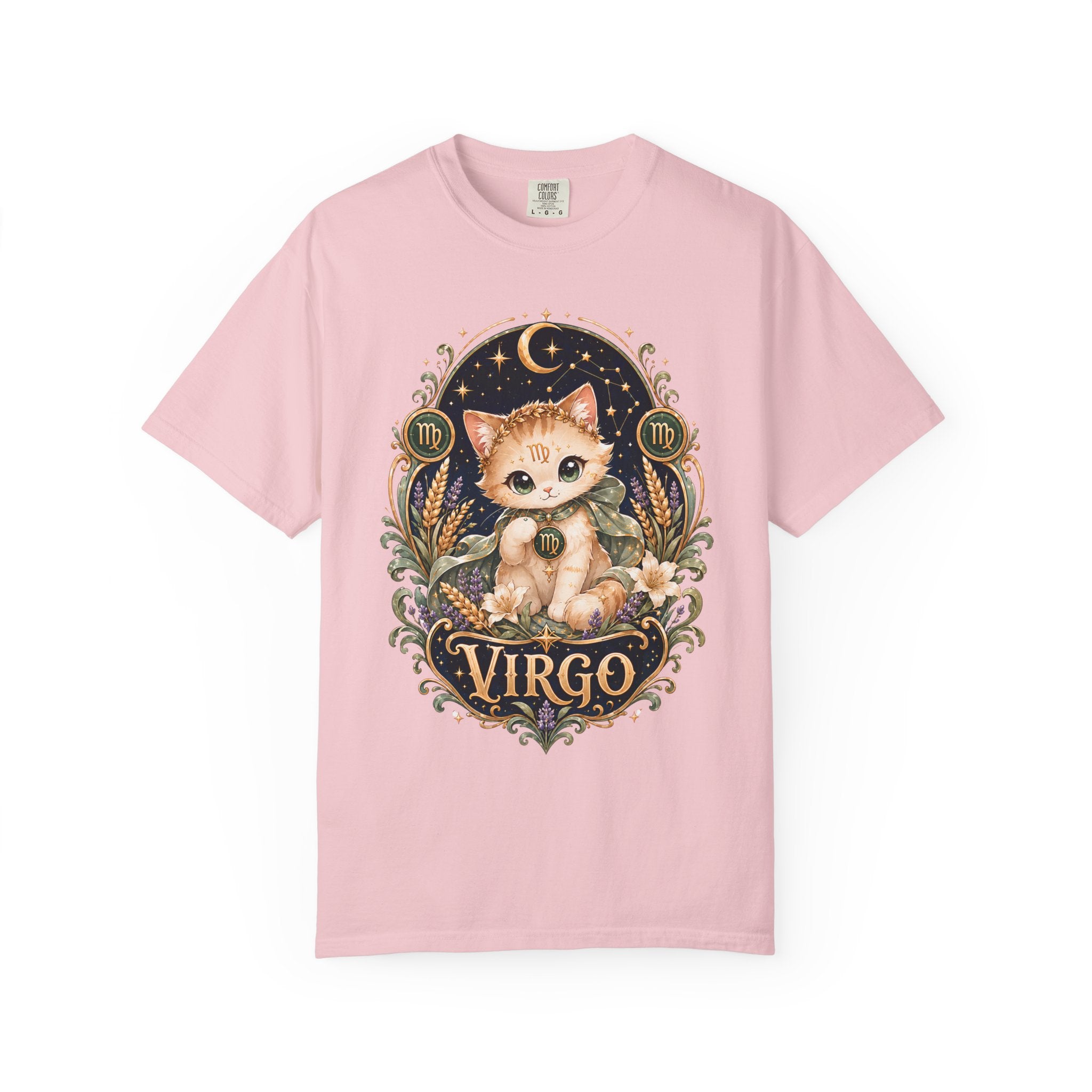 Virgo Cat Illustration T-shirt | Zodiac Kitty Astrology Tee