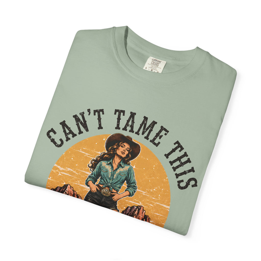 Cant Tame This Shirt, Western Cowgirl Tee, Desert Cowboy Boot Shirt, Retro Western Graphic Tee, Rodeo Cowgirl Shirt, Country Girl TShirt
