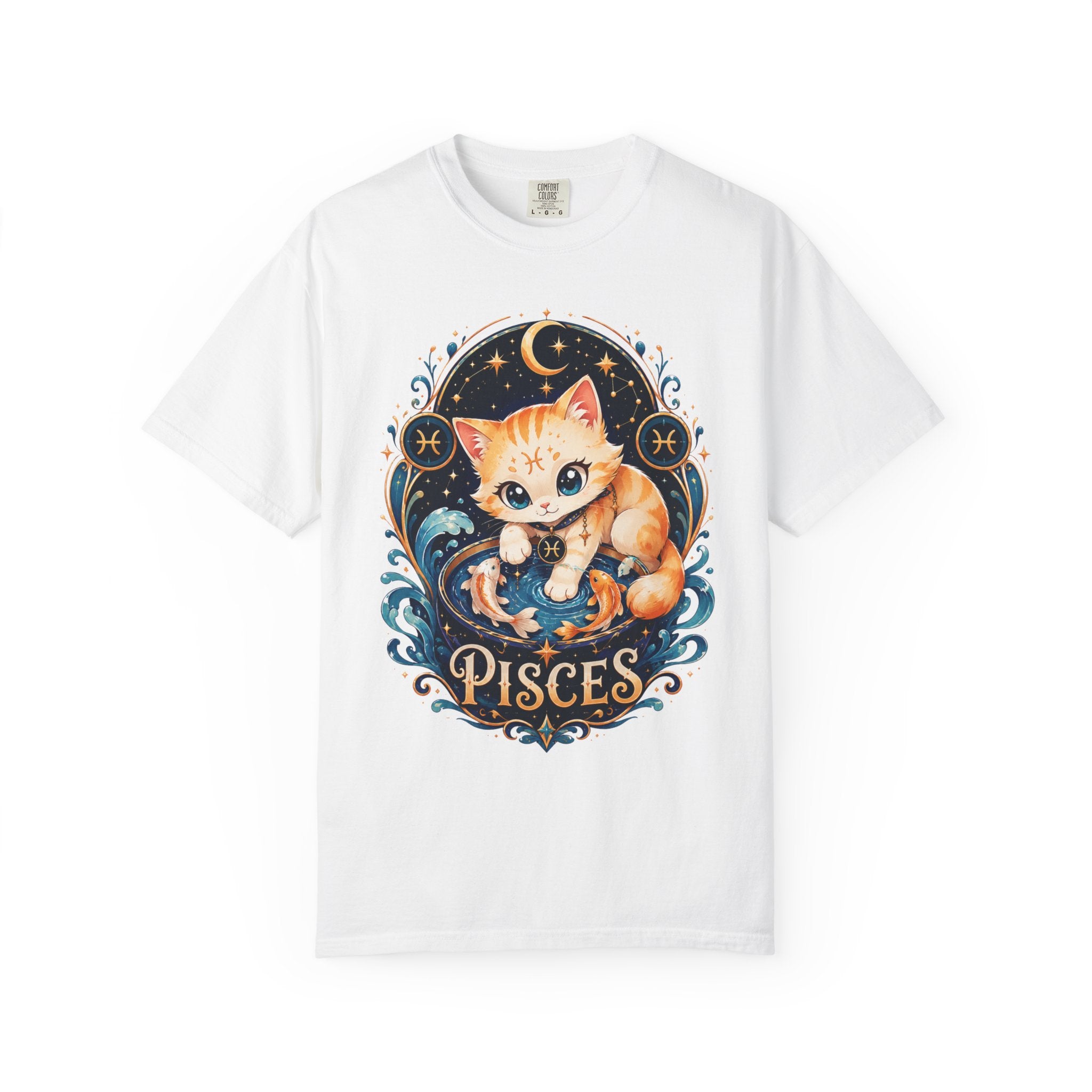 Pisces Cat Shirt, Cute Zodiac Kitty Tee, Astrology Cat Shirt, Pisces Gift, Kawaii Cat Lover Shirt, February March Birthday Tee