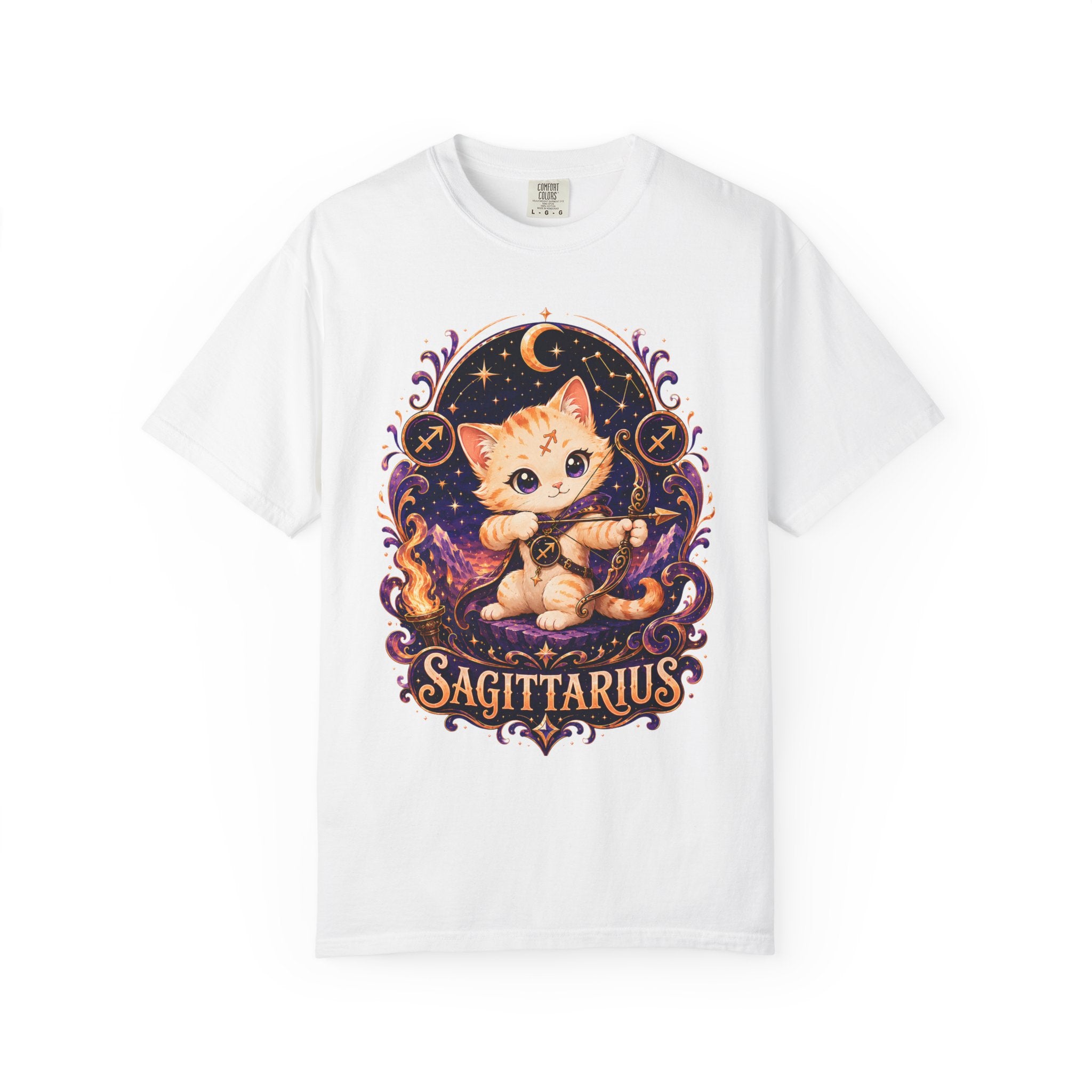 Sagittarius Zodiac Cat T-shirt | Astrological Cat Constellation Tee, Sagittarius TShirt