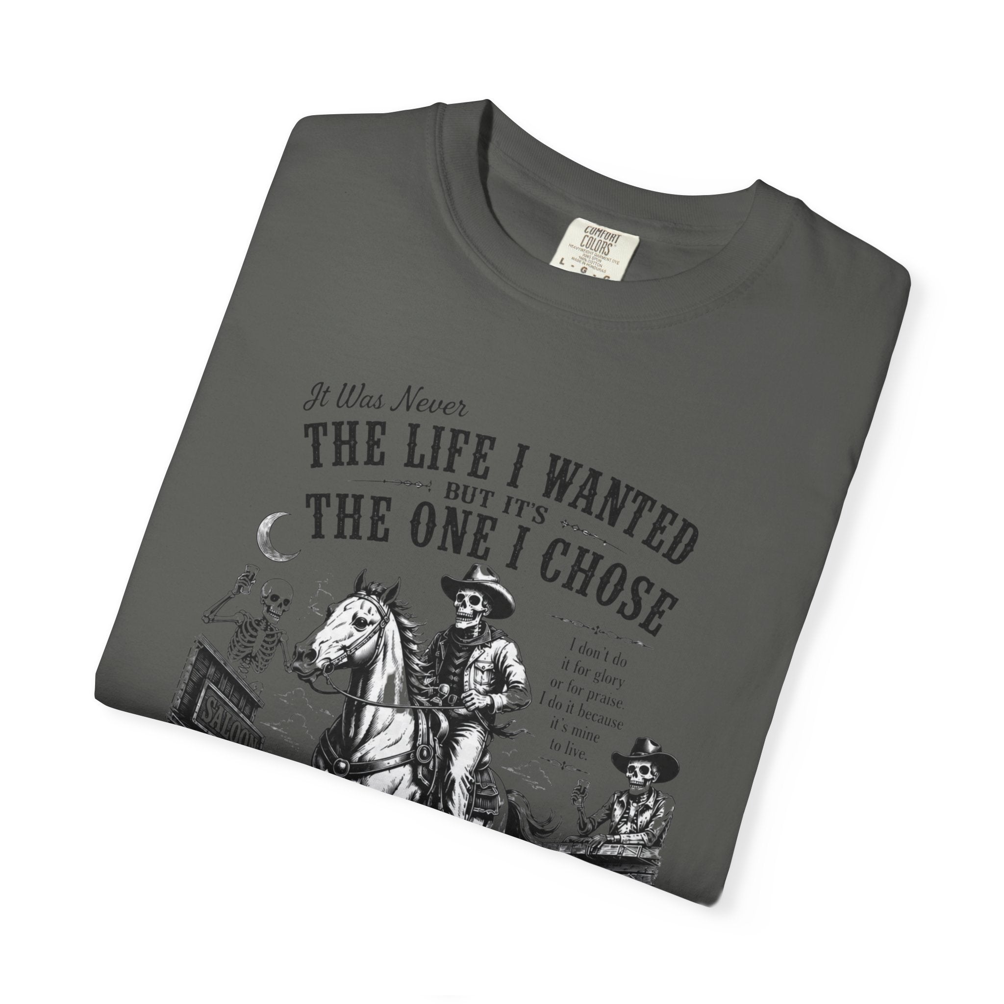 Vintage Skeleton Cowboy Graphic Tee Western Skull Rider Shirt for Men, Country Outlaw Streetwear Tee