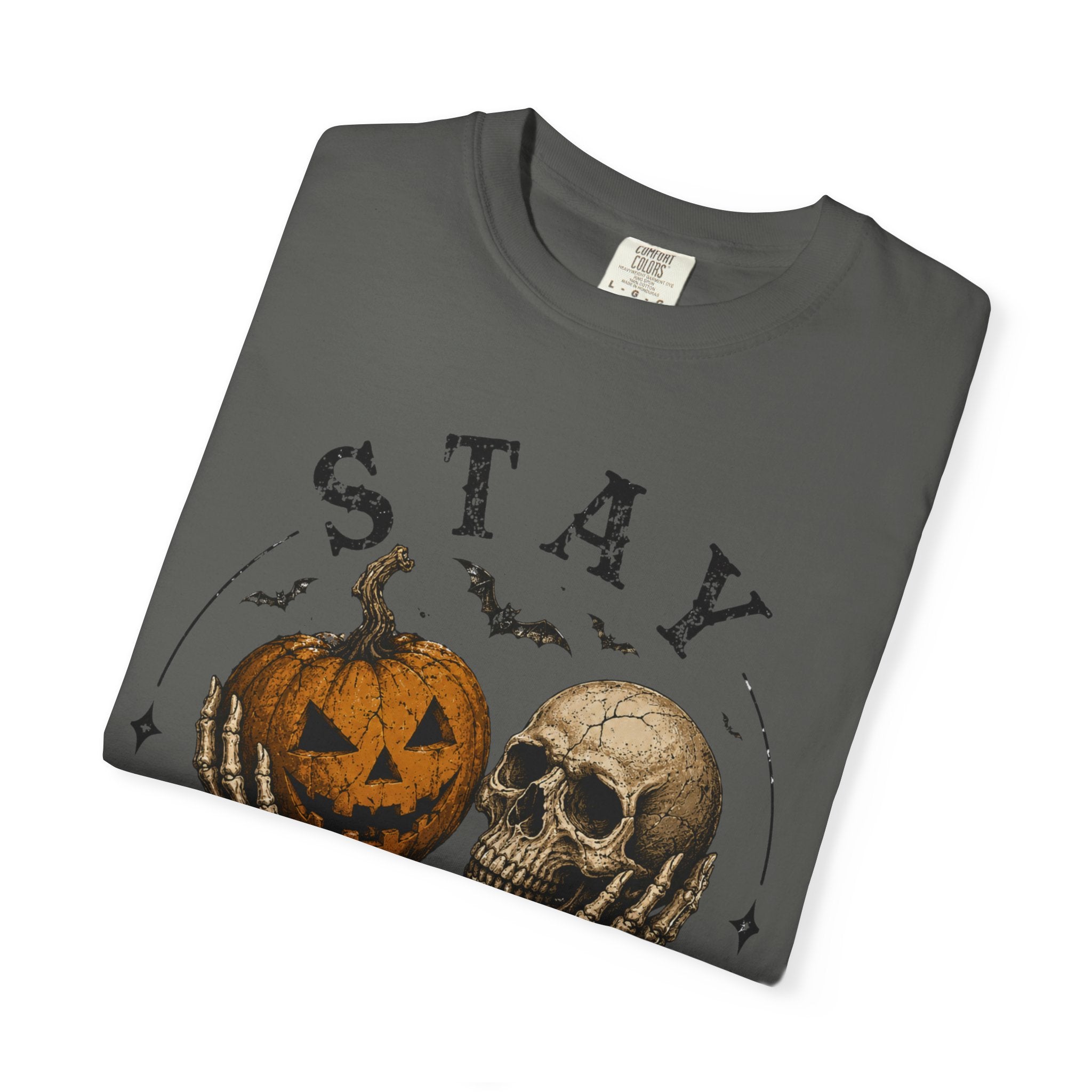 Stay Creepy Shirt, Halloween Pumpkin Skull Tee, Vintage Spooky Graphic Shirt, Jack O Lantern Skeleton Hands Tee, Cute Creepy Halloween Gift