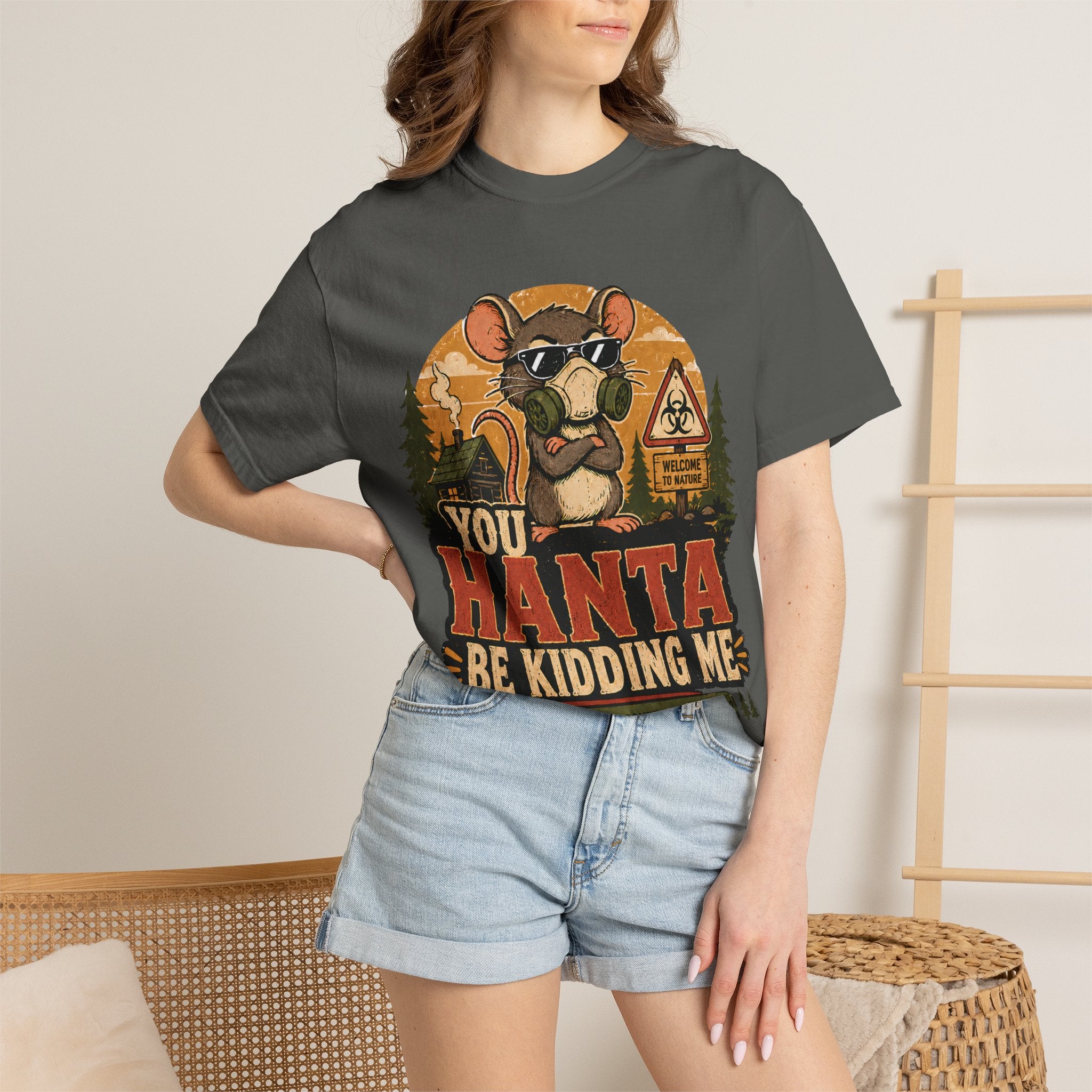 Funny Hantavirus Shirt, You Hanta Be Kidding Me Tee, Camping Humor Shirt, Mouse Graphic Tee, Outdoorsy Sarcastic Nature T-Shirt