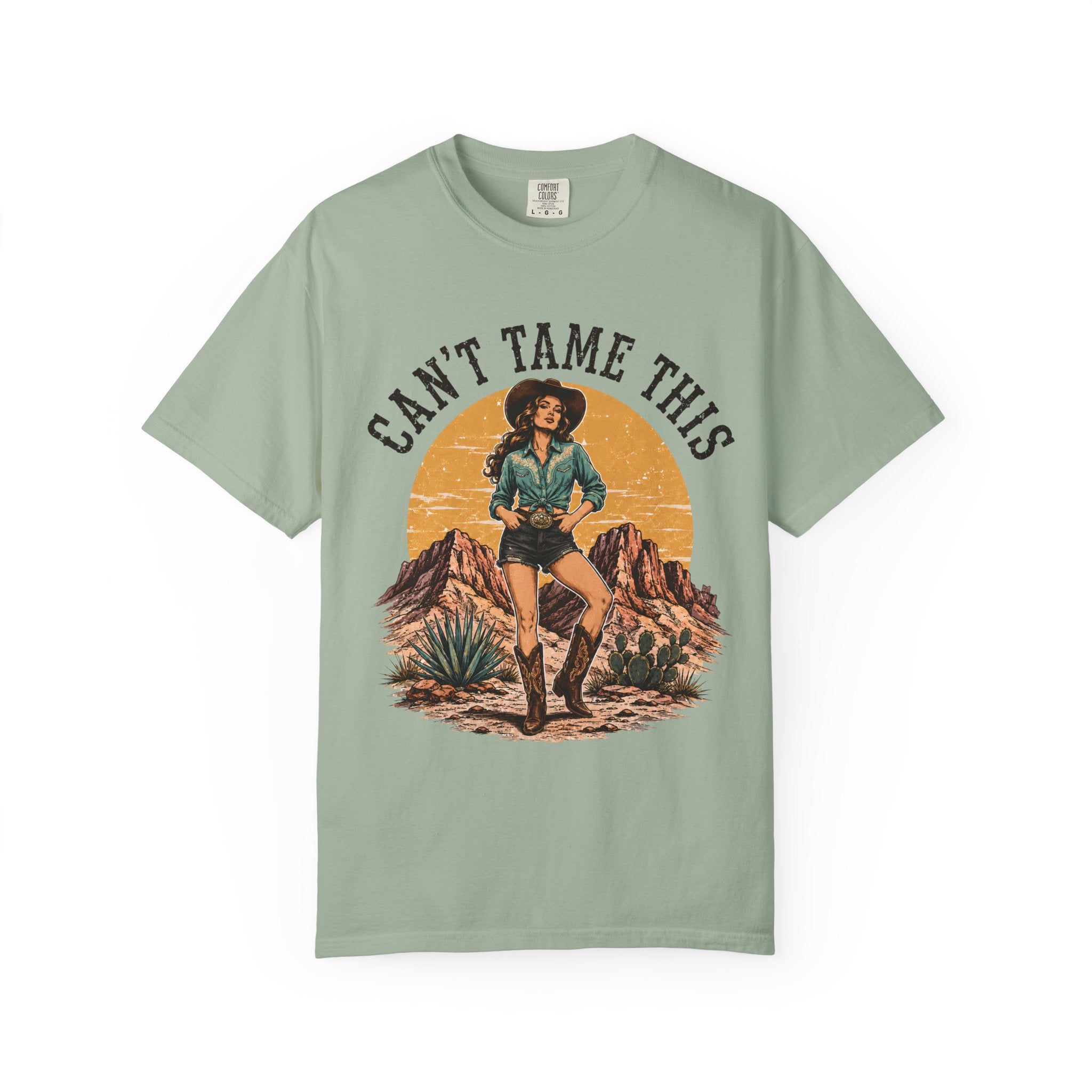 Cant Tame This Shirt, Western Cowgirl Tee, Desert Cowboy Boot Shirt, Retro Western Graphic Tee, Rodeo Cowgirl Shirt, Country Girl TShirt