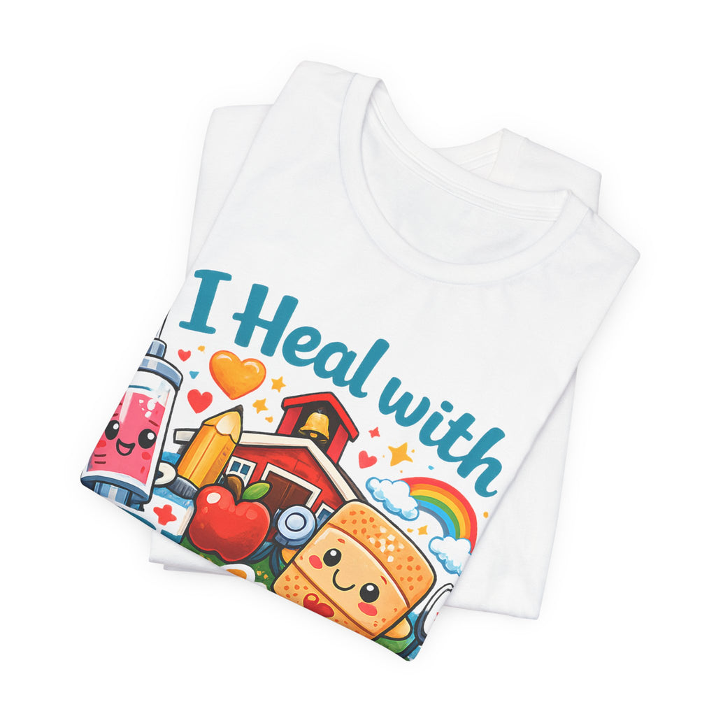 School Nurse Shirt, I Heal With Feelings and Band-Aids Tee, Cute Nurse Teacher Shirt, Elementary School Nurse Gift, Back to School Nurse Tee