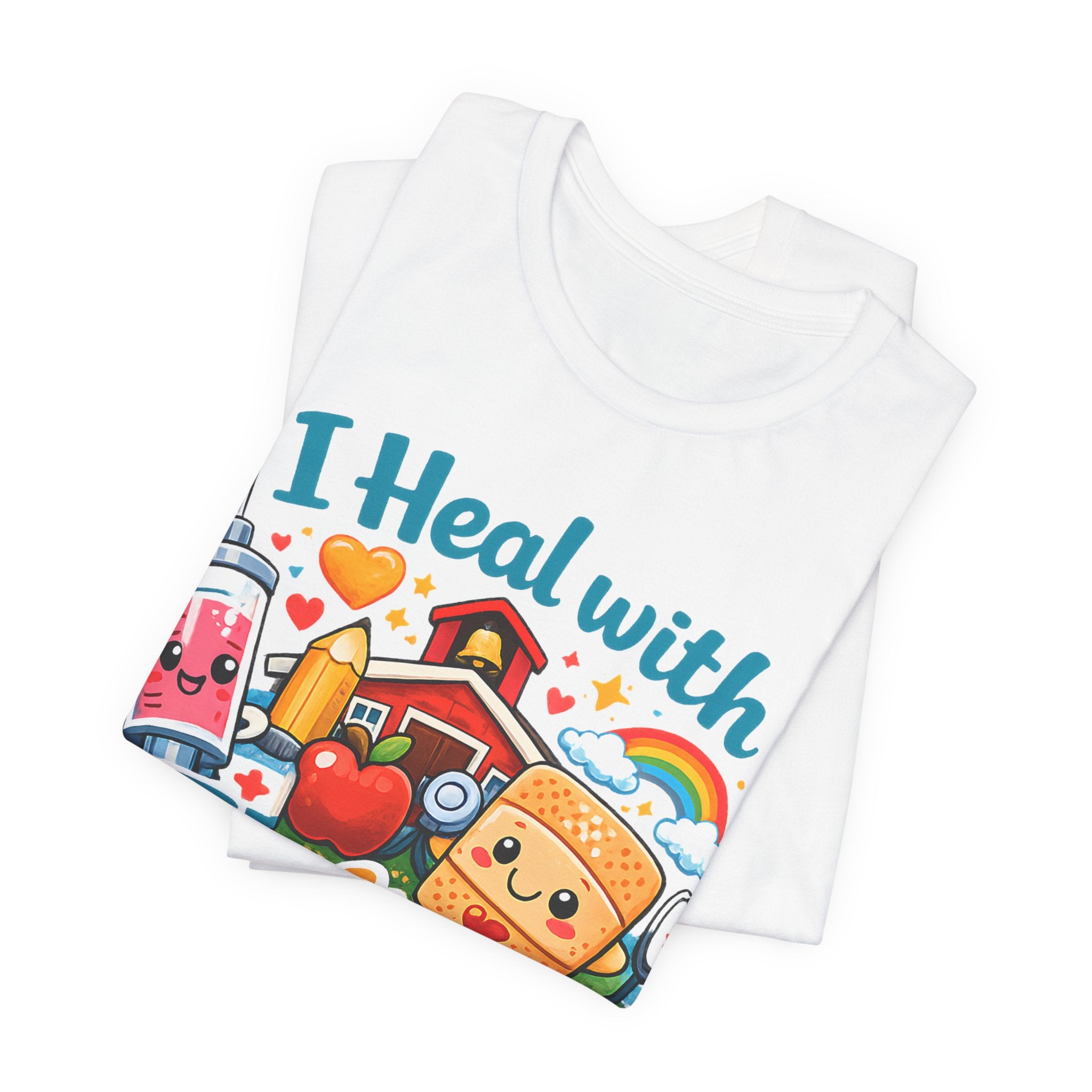 School Nurse Shirt, I Heal With Feelings and Band-Aids Tee, Cute Nurse Teacher Shirt, Elementary School Nurse Gift, Back to School Nurse Tee