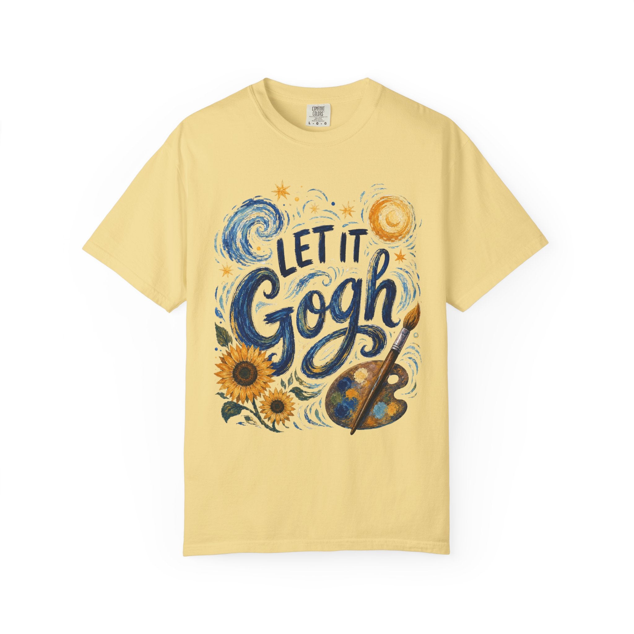Let It Gogh Shirt, Van Gogh Inspired Art Teacher Tee, Funny Artist Shirt, Sunflower Starry Night Style Graphic Tee, Painter Gift Shirt